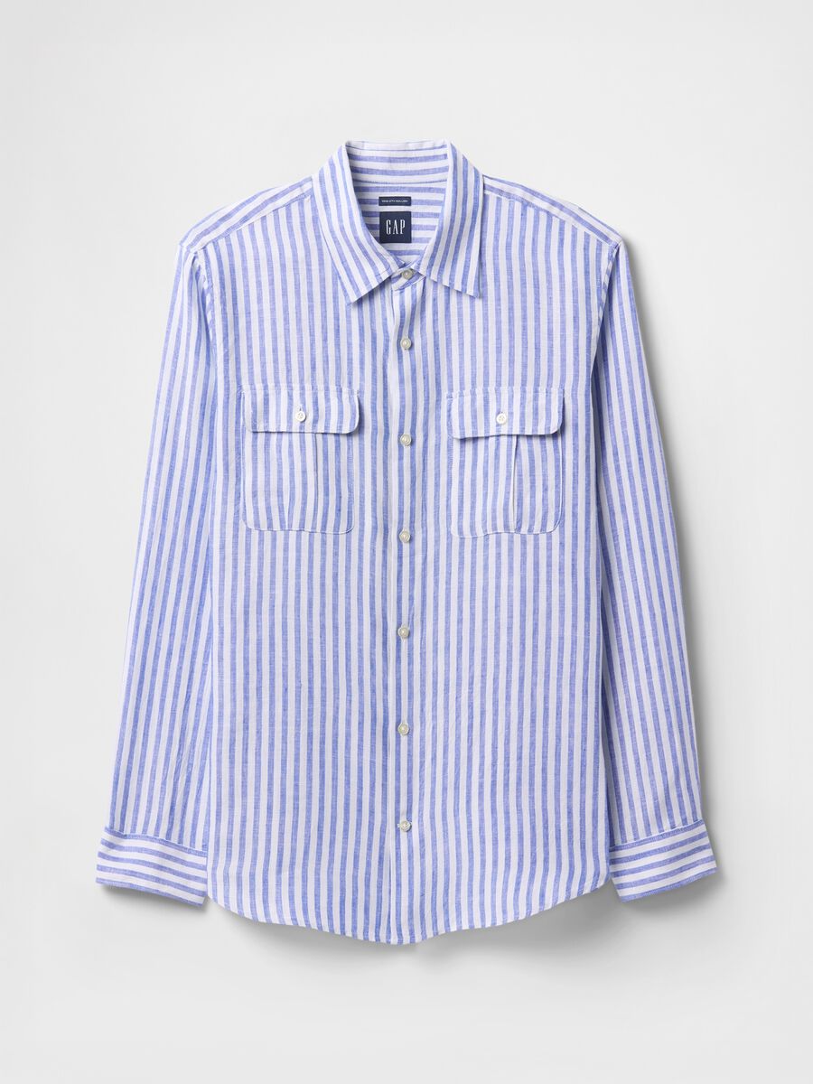Camicia oversize a righe azzurre e bianche Uomo_3