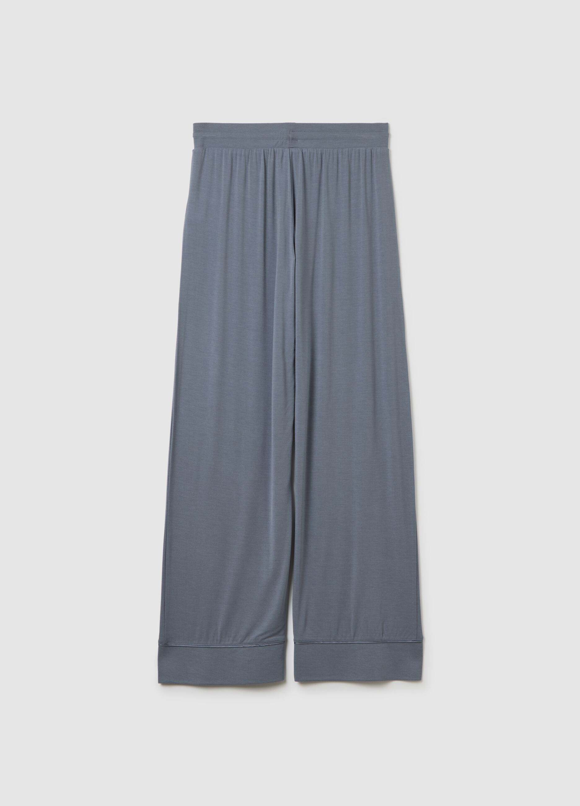 Pantalone pigiama lungo con piping a contrasto_3
