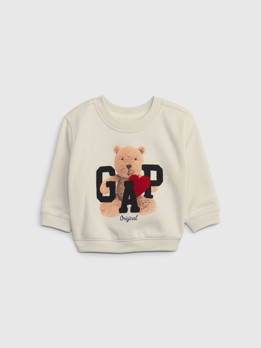 Sweatshirt with bear print and logo patch Newborn Boy_0