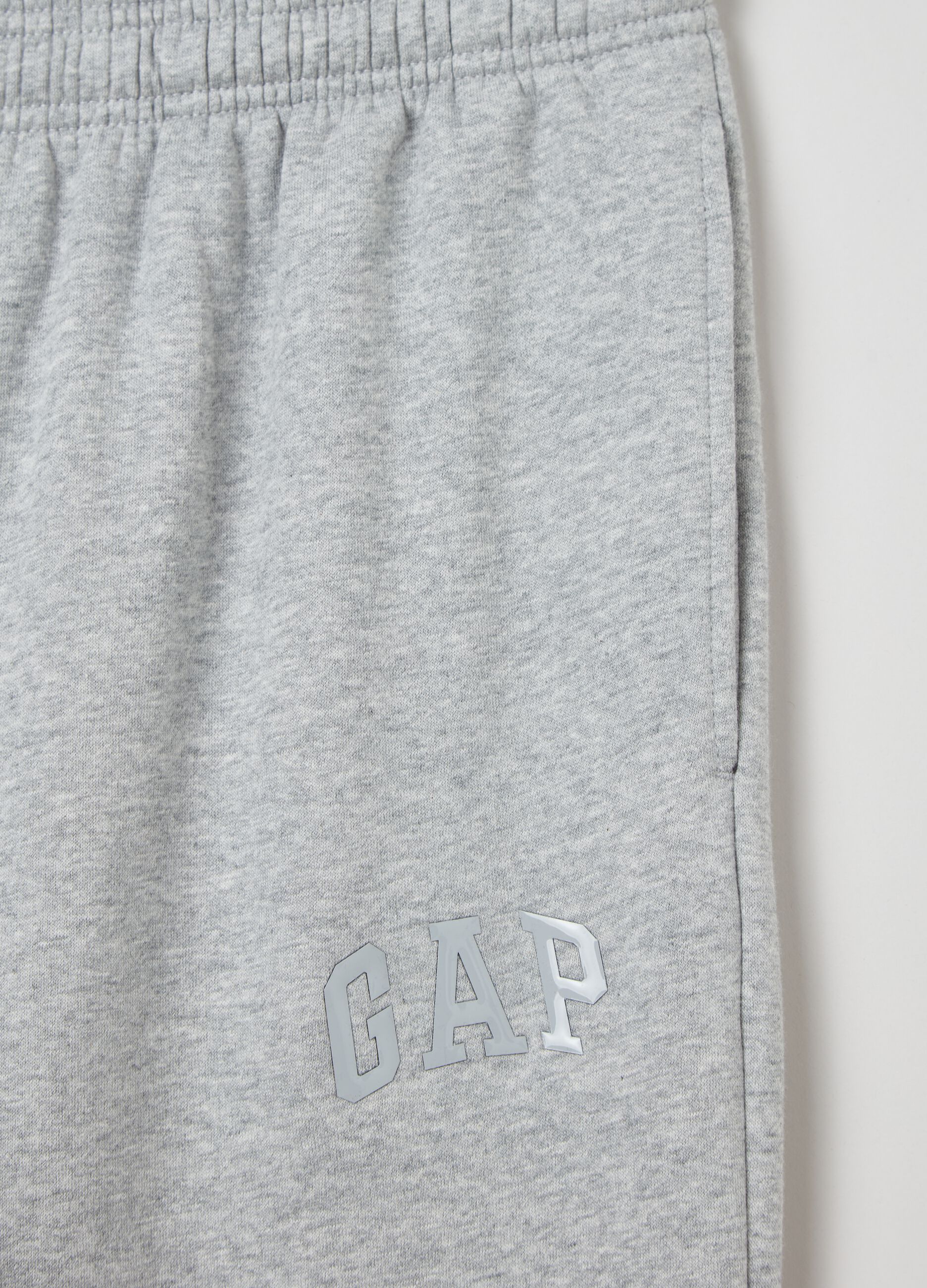 Fleece joggers with glossy-effect logo print_2