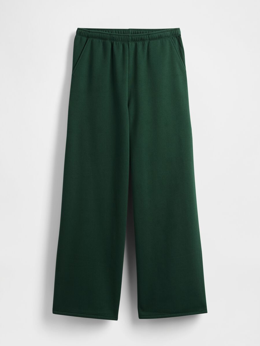Green Palazzo Trousers in Cotton and Polyester Blend Woman_5