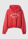 Felpa crop con cappuccio e stampa_4