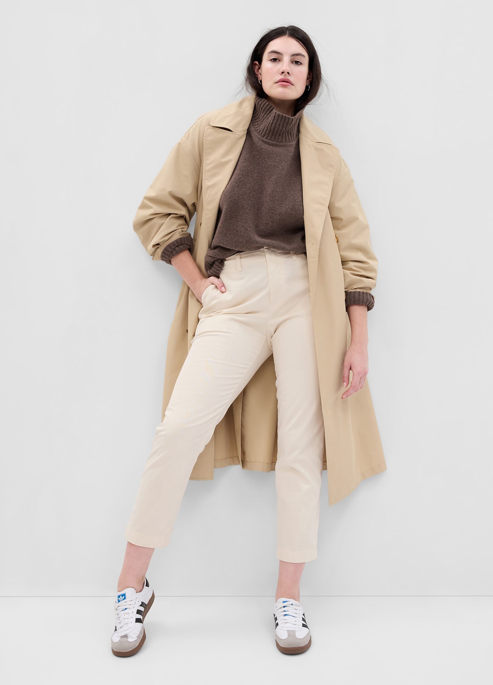 Slim-fit mid-rise chino trousers