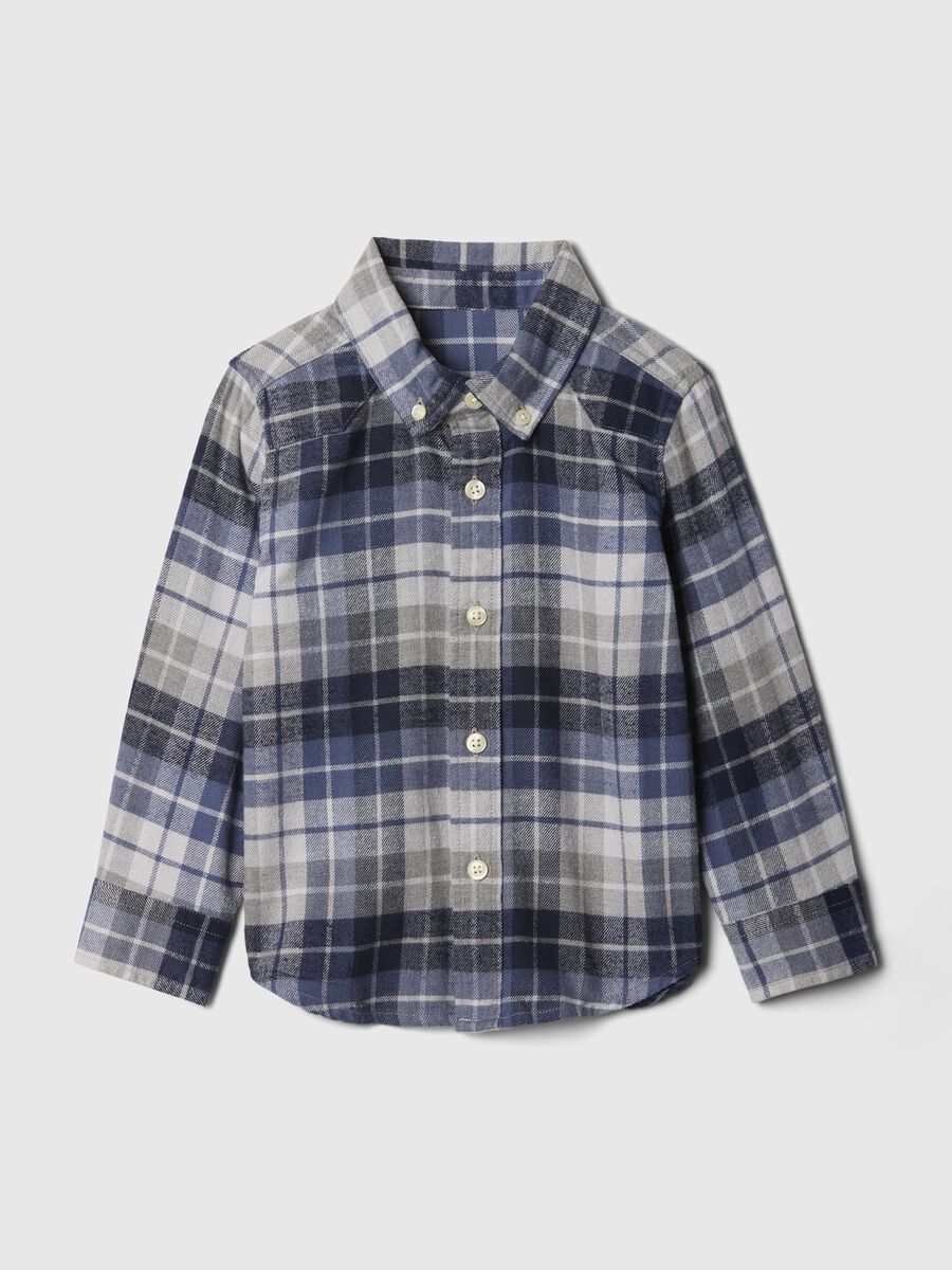 Camicia in flanella con fantasia check Bimbo_0