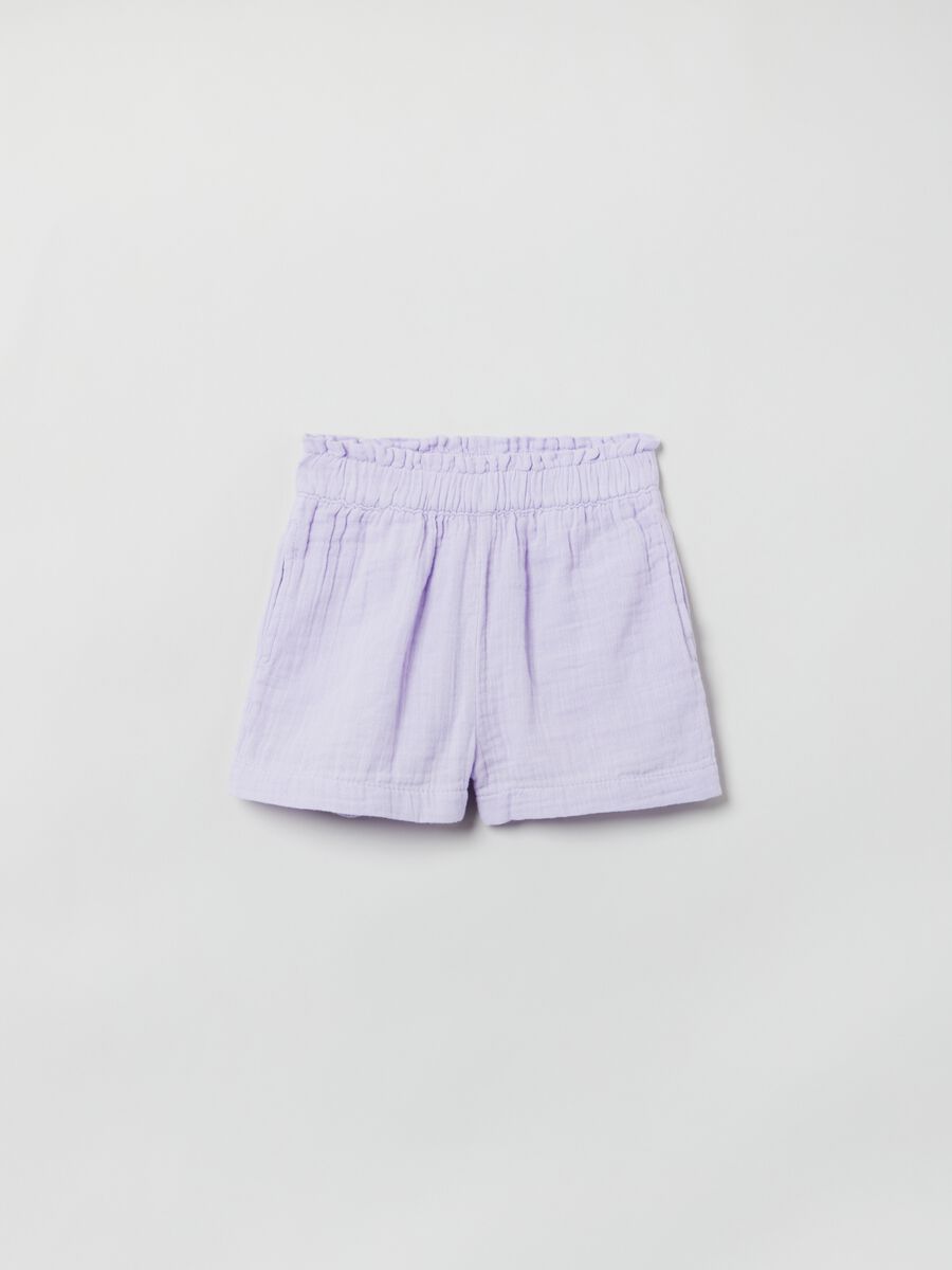 Shorts in garza di cotone Neonato_0