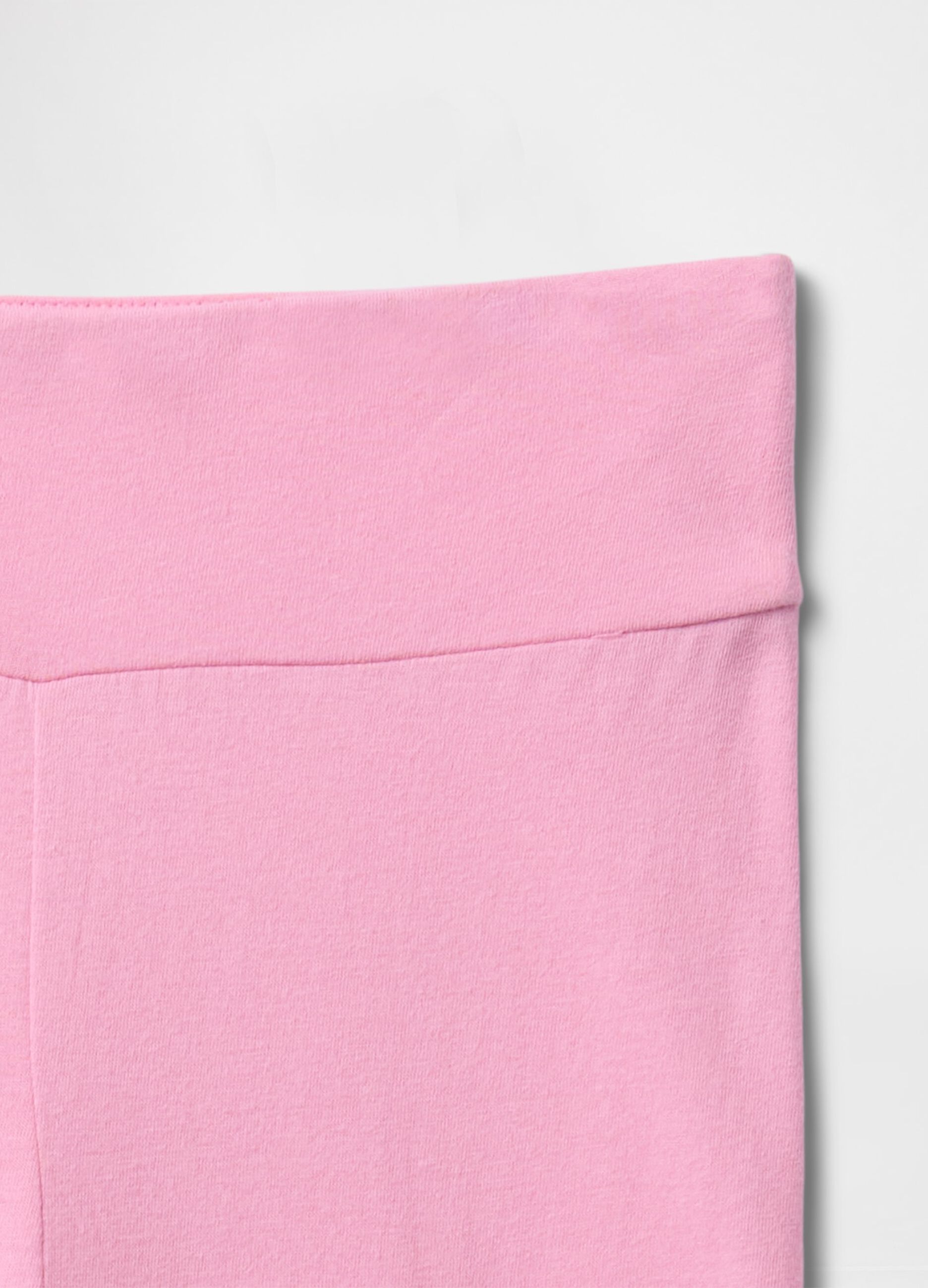 Pantaloni a zampa rosa in cotone elasticizzato_4