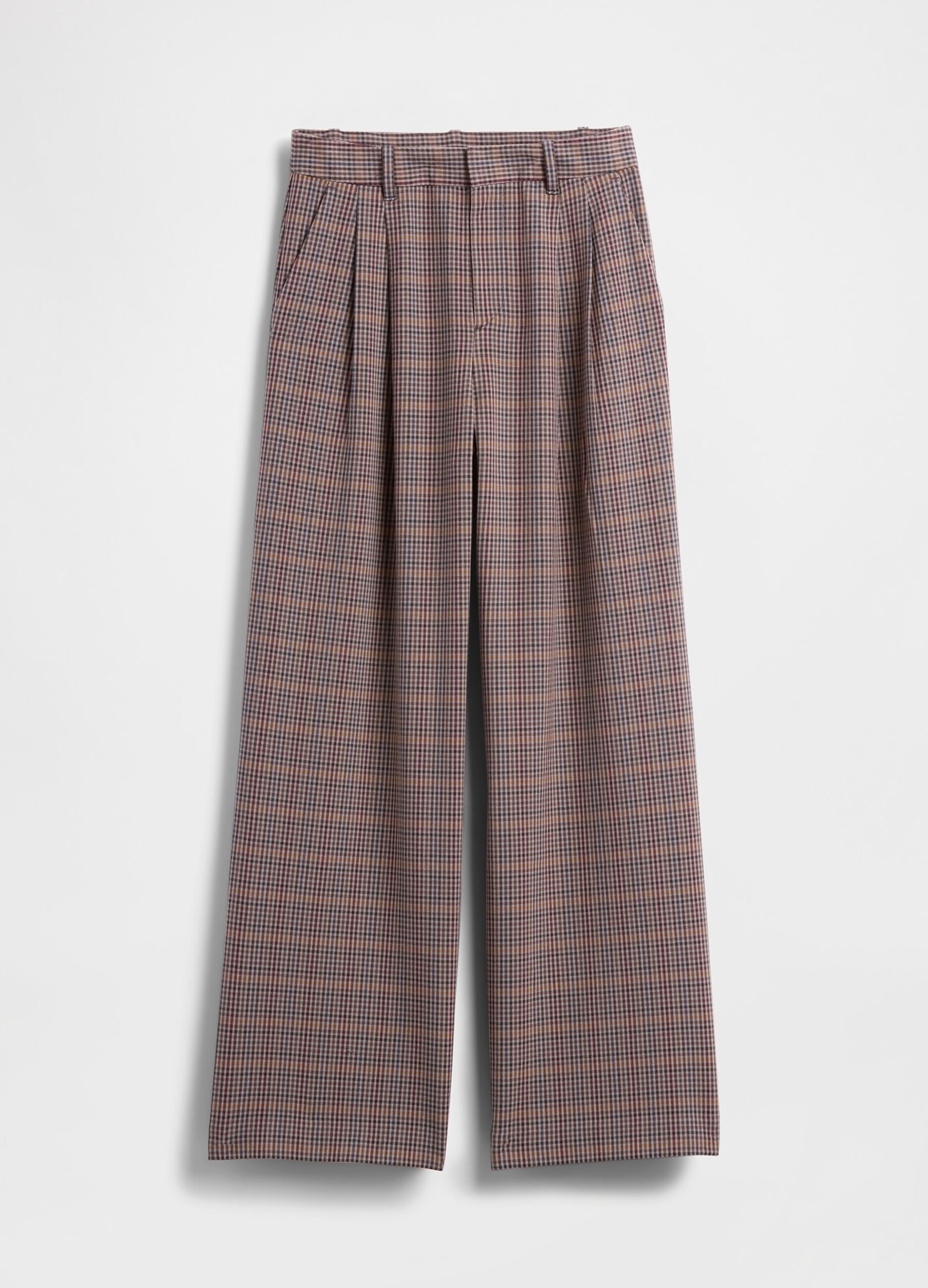 Brown stretch fabric trousers_7