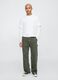 Wide Green Cargo Trousers in Cotton Blend_0