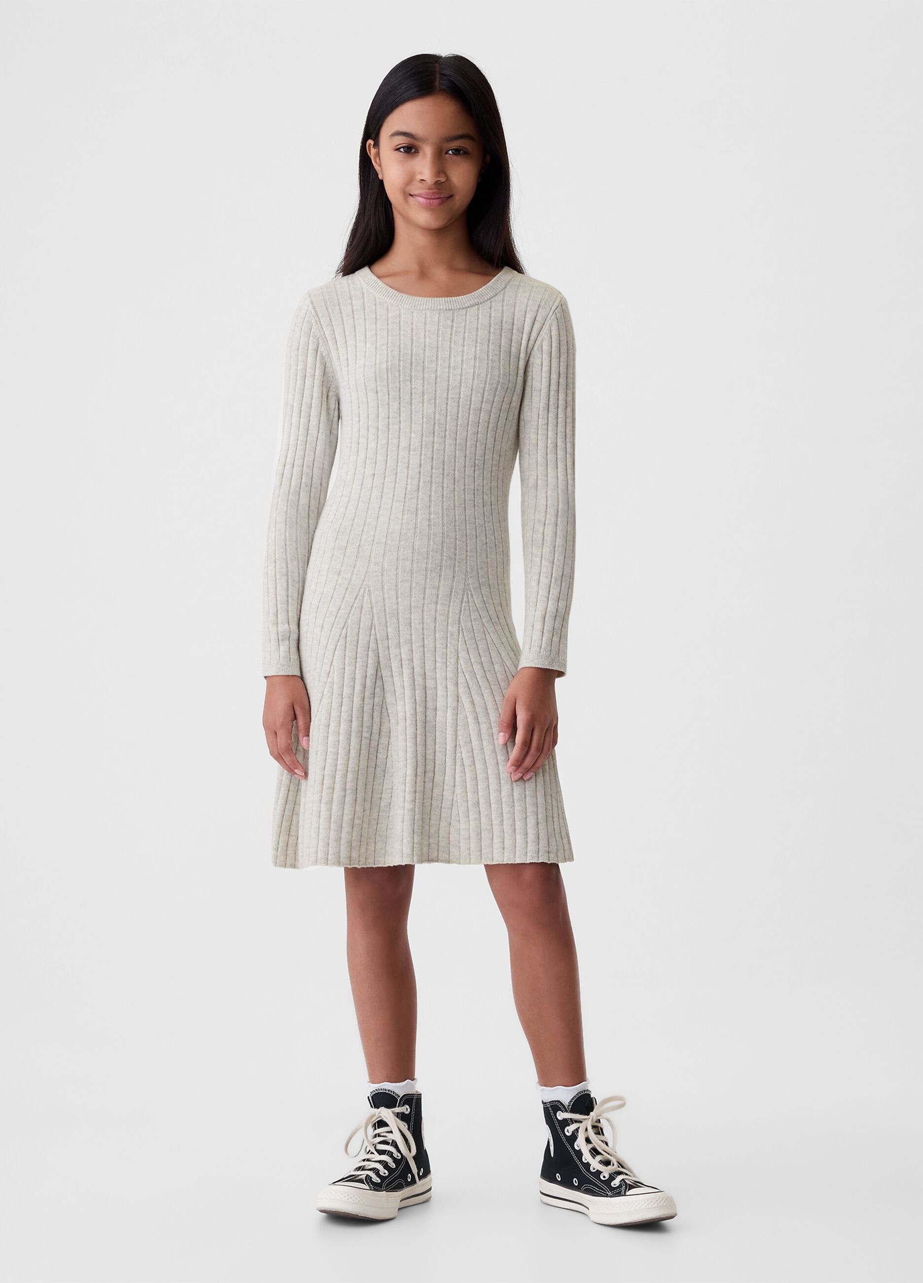 Flat rib knit dress