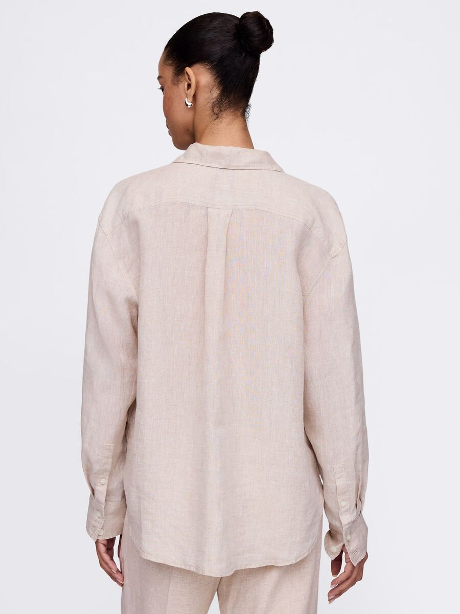 Camicia in lino beige Gap Donna_2