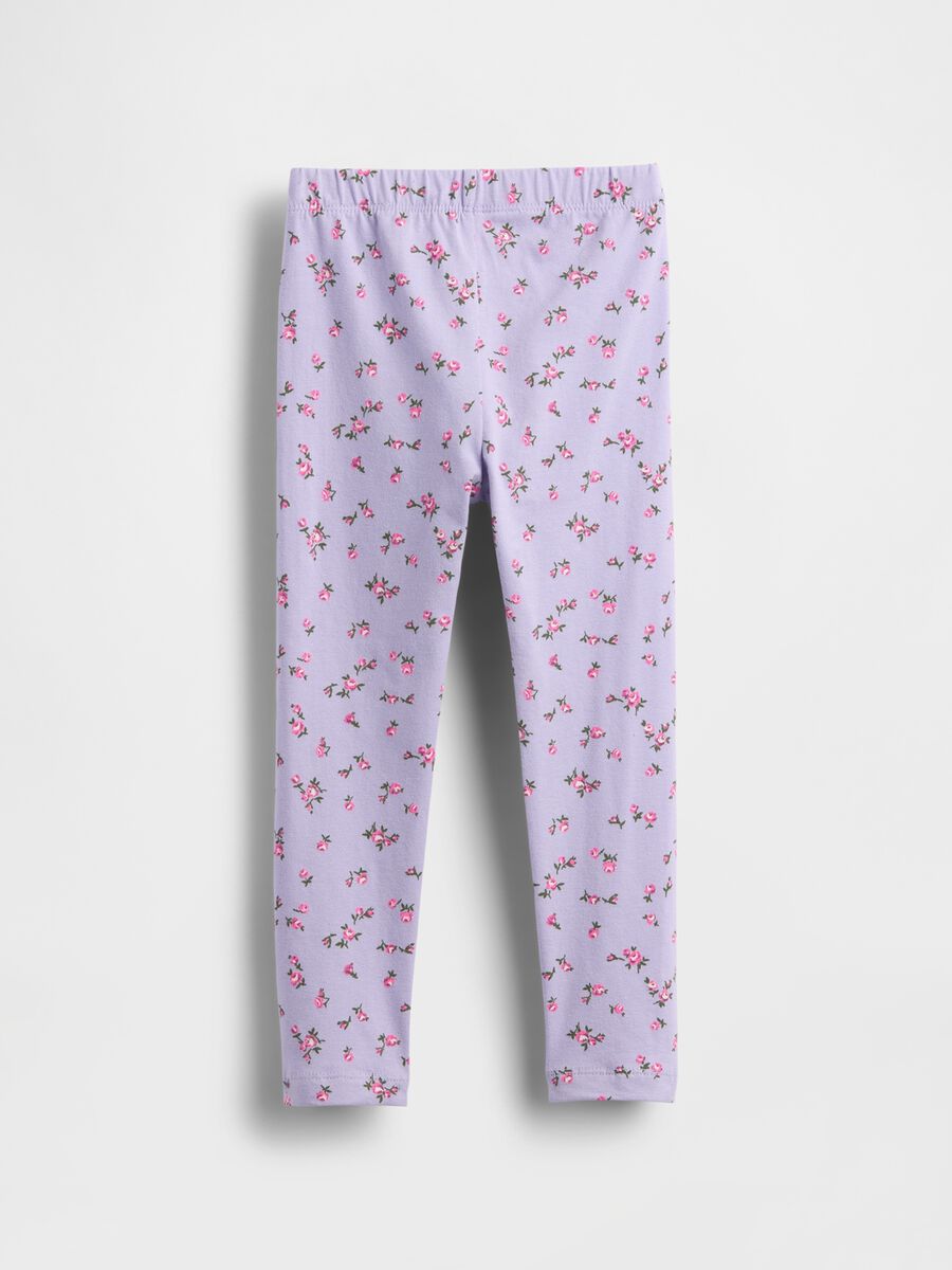 Leggings viola in cotone elasticizzato Bimba_1