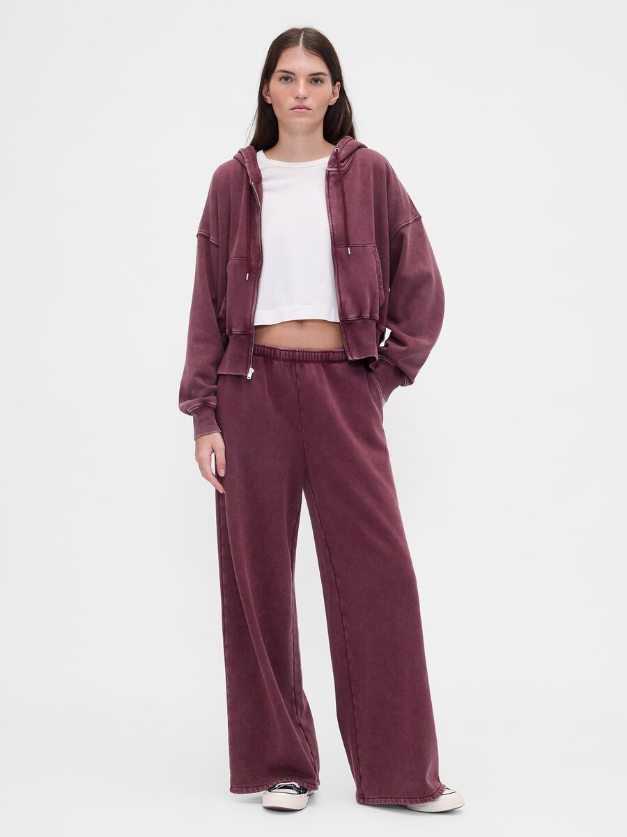 Felpa viola con cappuccio full zip Donna_3