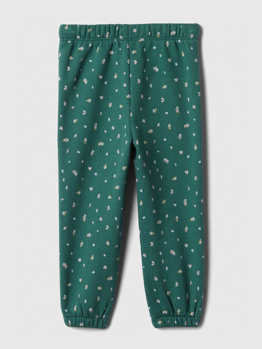 Floral joggers with drawstring and embroidered logo Baby Girl_1
