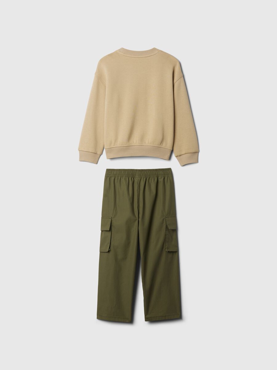 Jogging set in cotone con stampa logo Bimbo_1