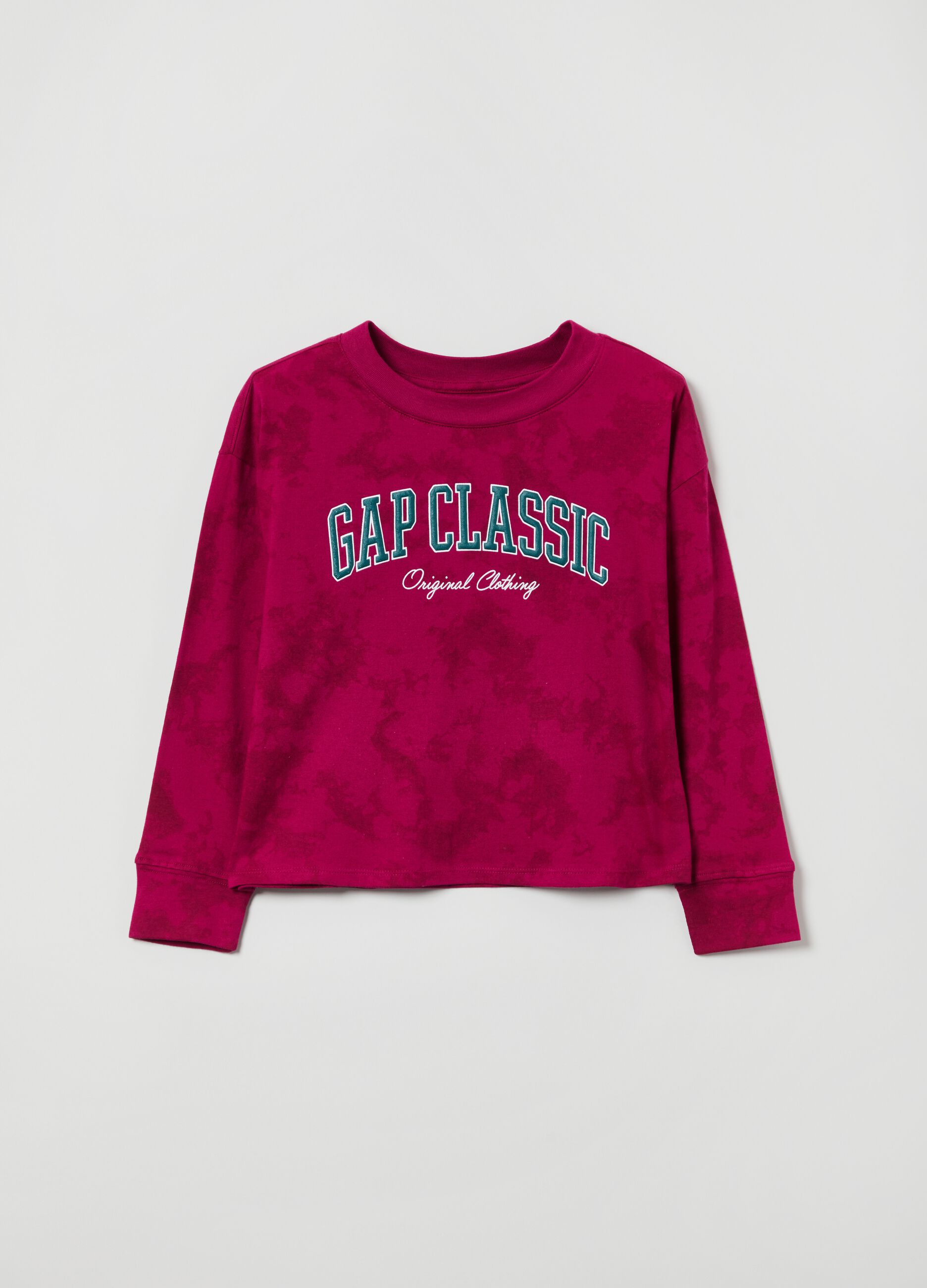 Tie dye T-shirt with glitter logo print