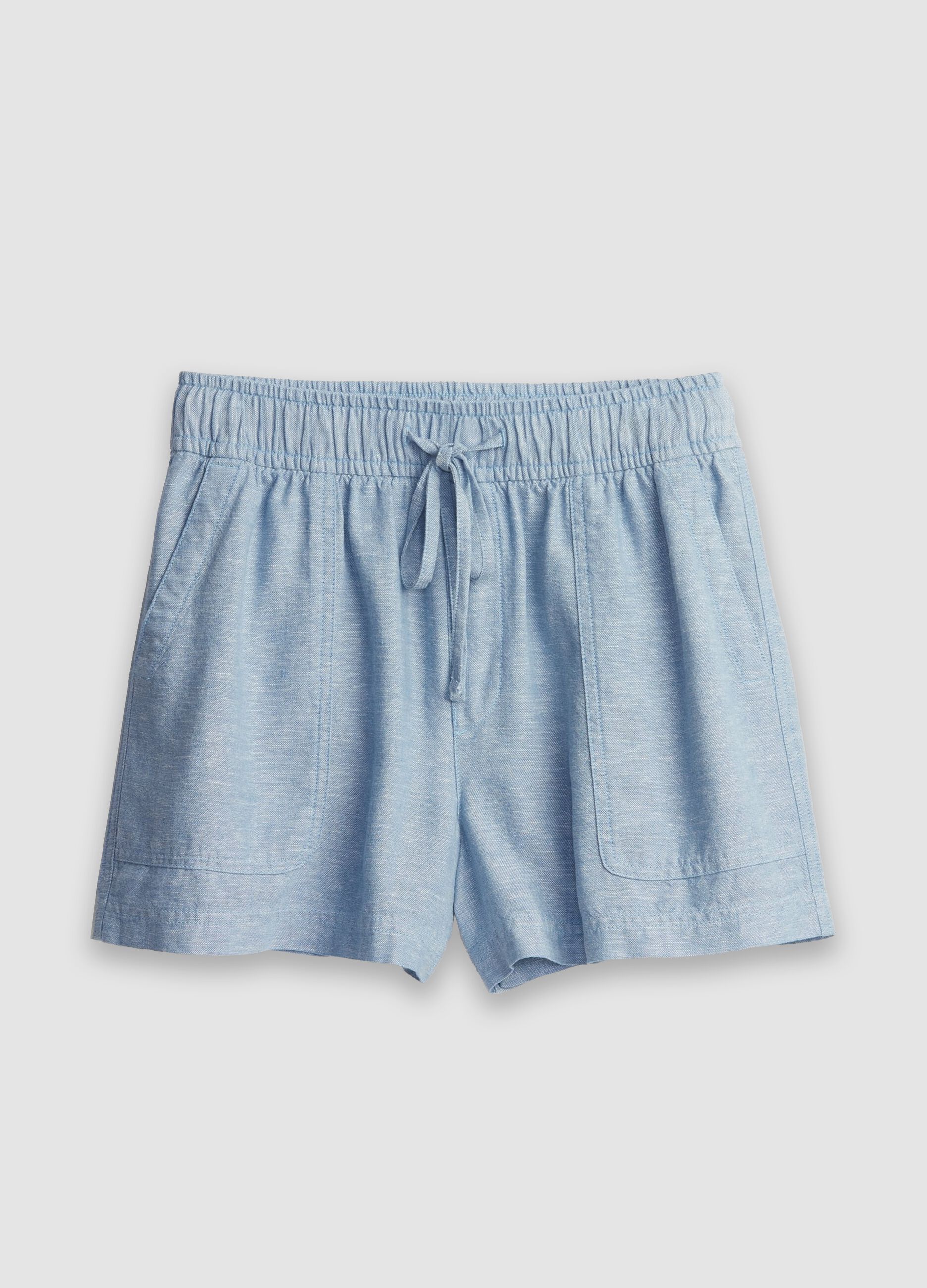 Linen and viscose shorts