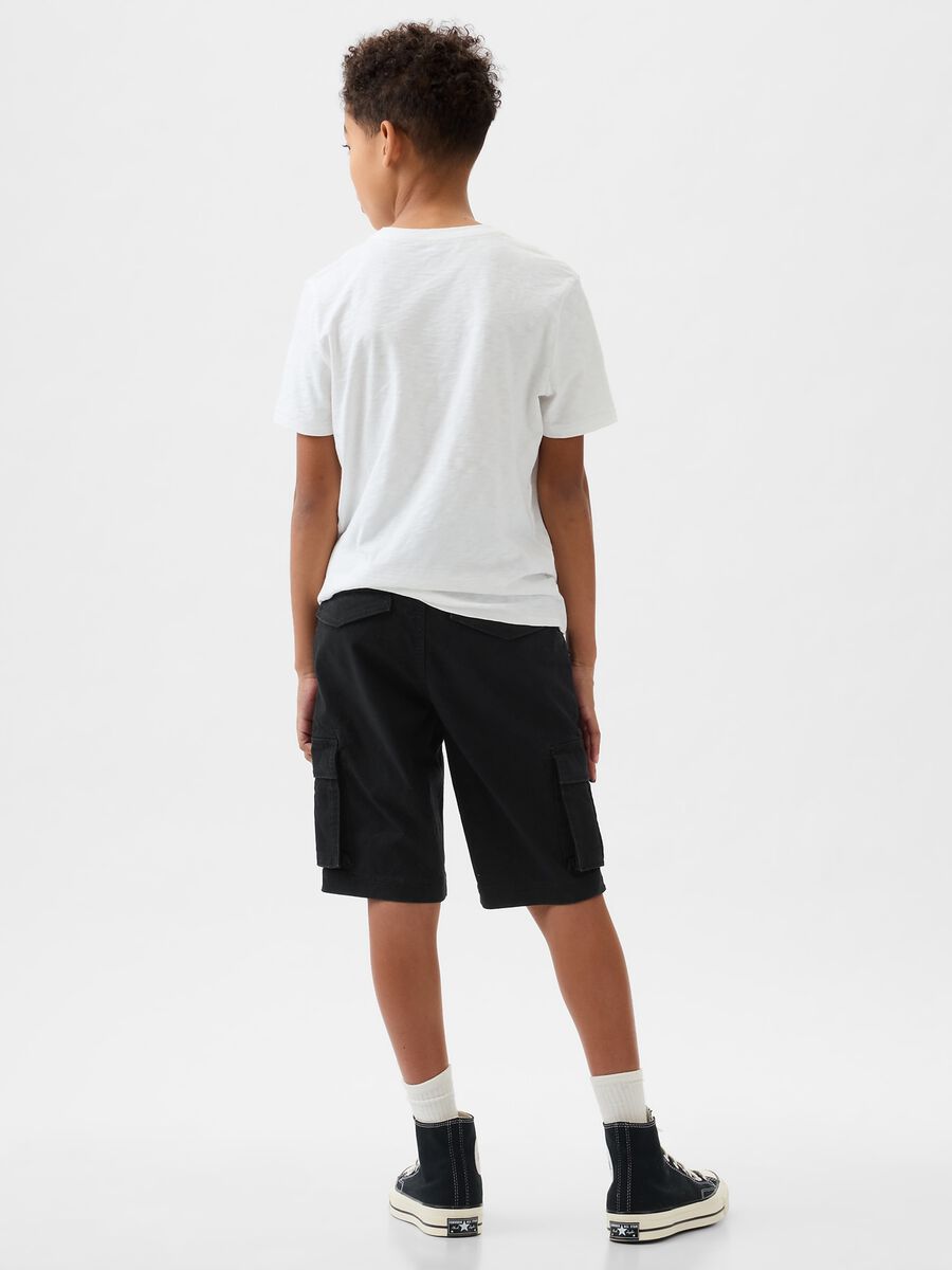 Stretch cotton cargo Bermuda shorts Boy_2