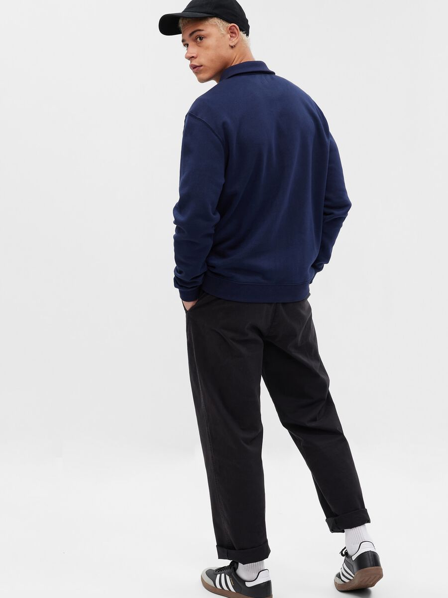 Half-zip sweatshirt with glossy-effect logo print Man_1