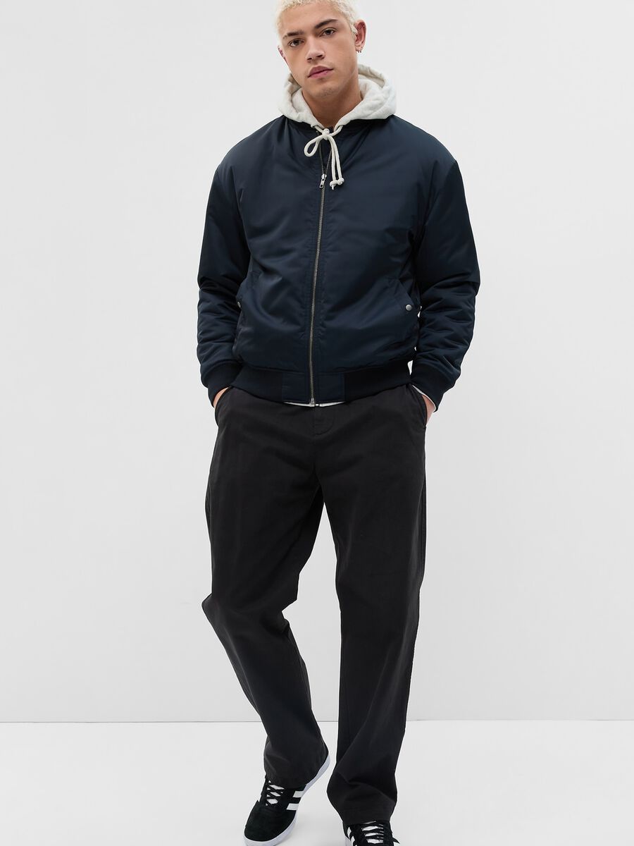 Loose-fit trousers in stretch cotton Man_0