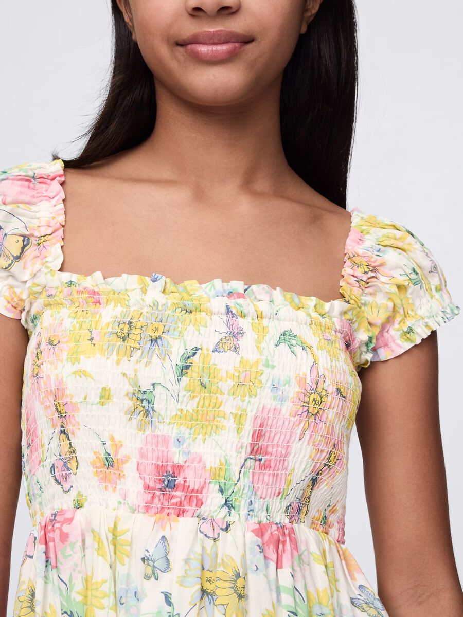 Multicolor Floral Dress in Cotton GAP Kids Girl_1