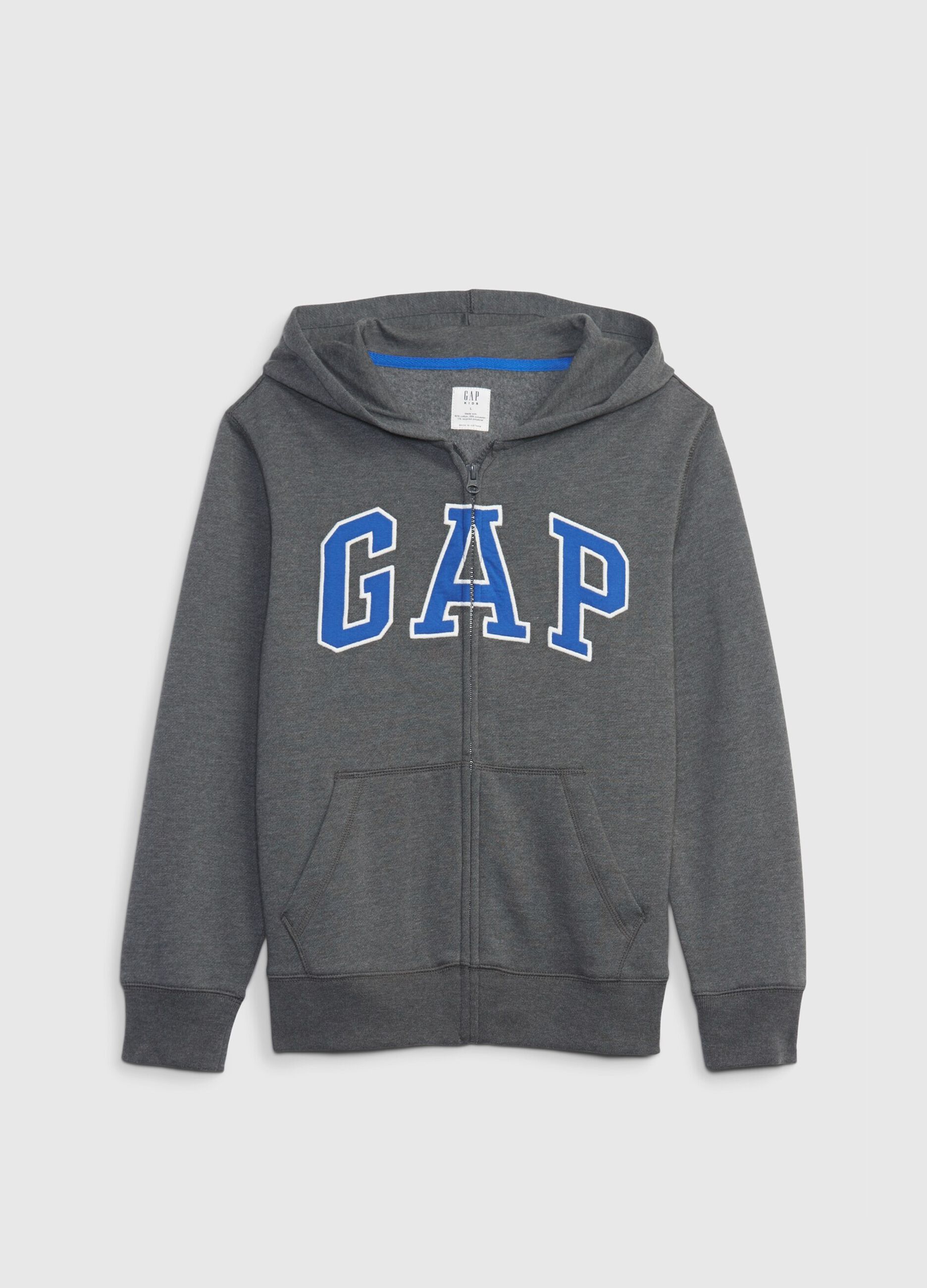 Full-zip in felpa con ricamo logo