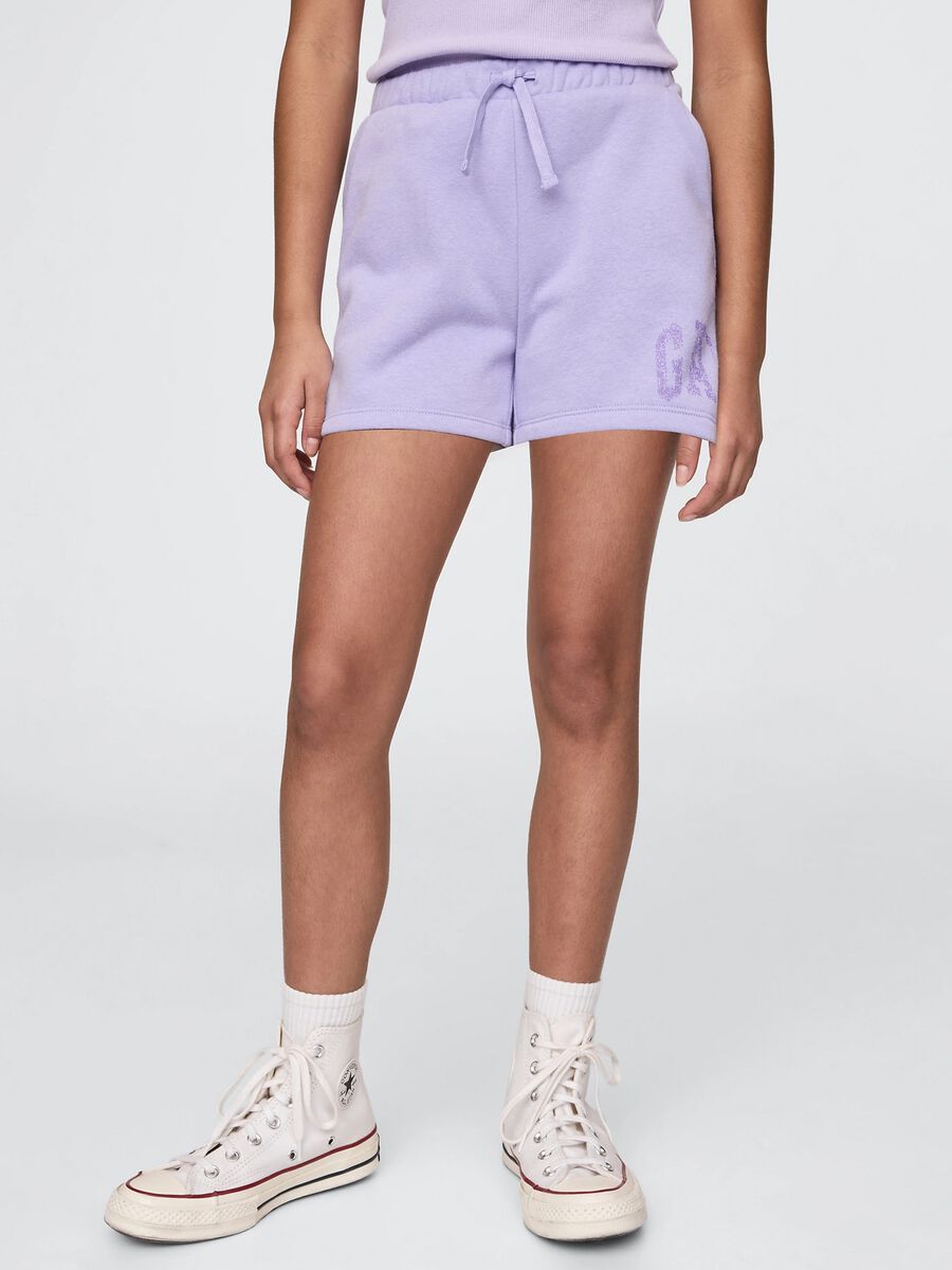 Shorts viola in misto cotone Bambina_1