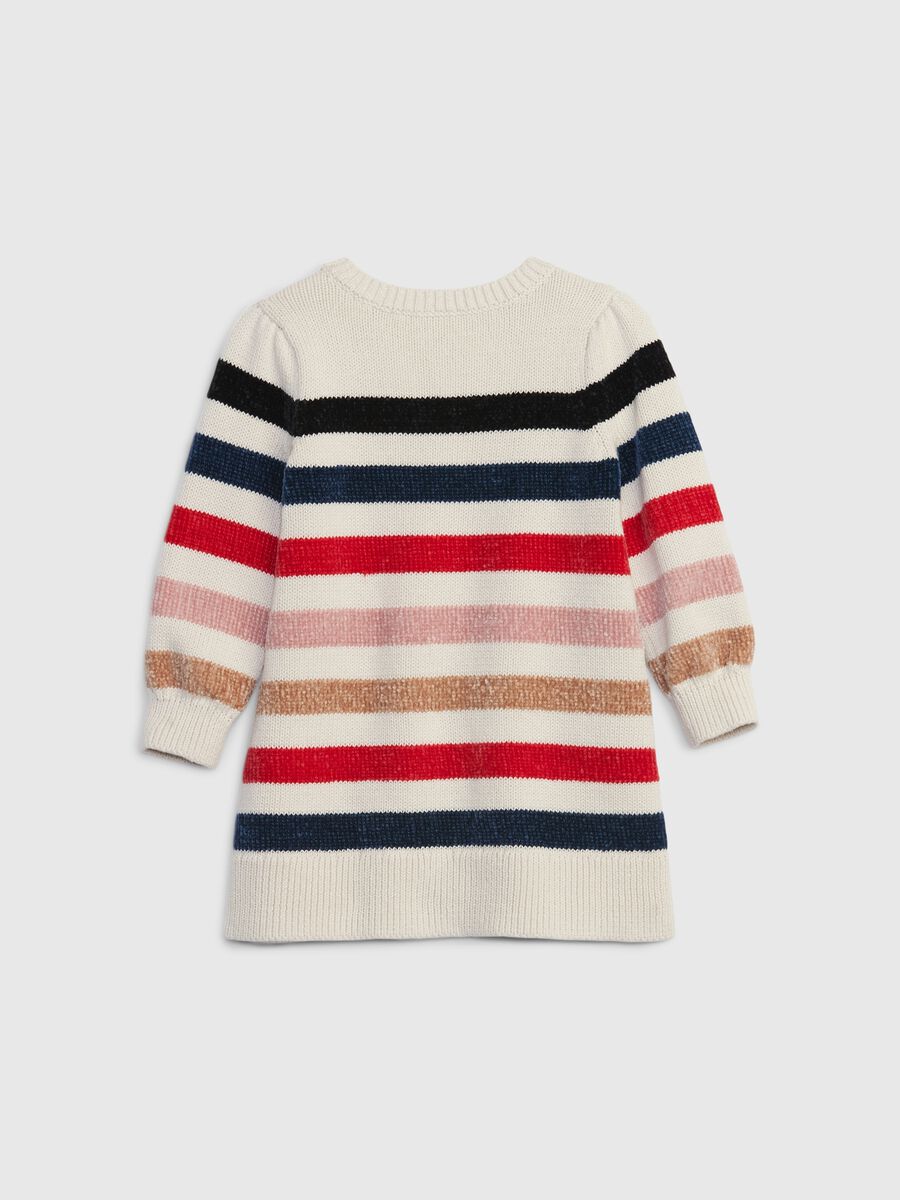 Knitted dress with striped pattern Newborn Boy_1