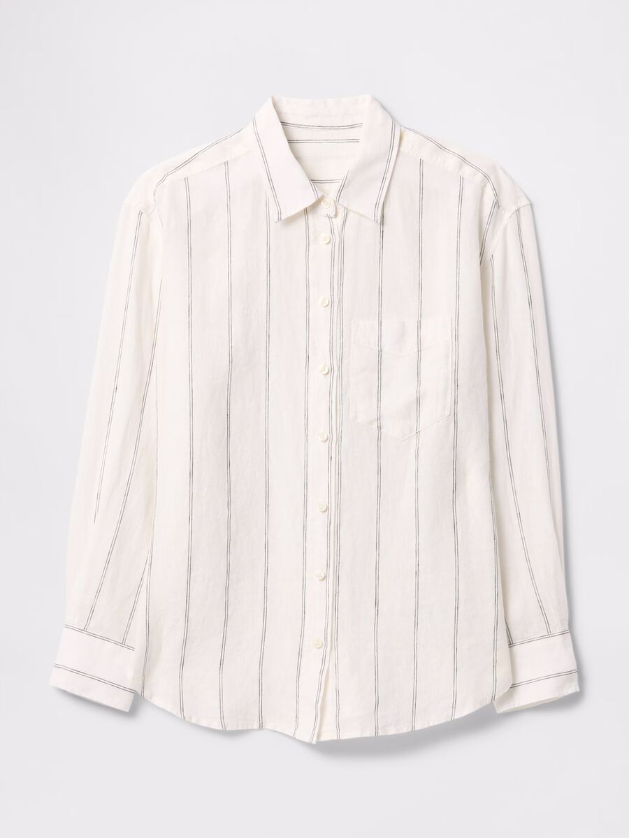 Camicia lunga a righe bianche Gap Donna_3