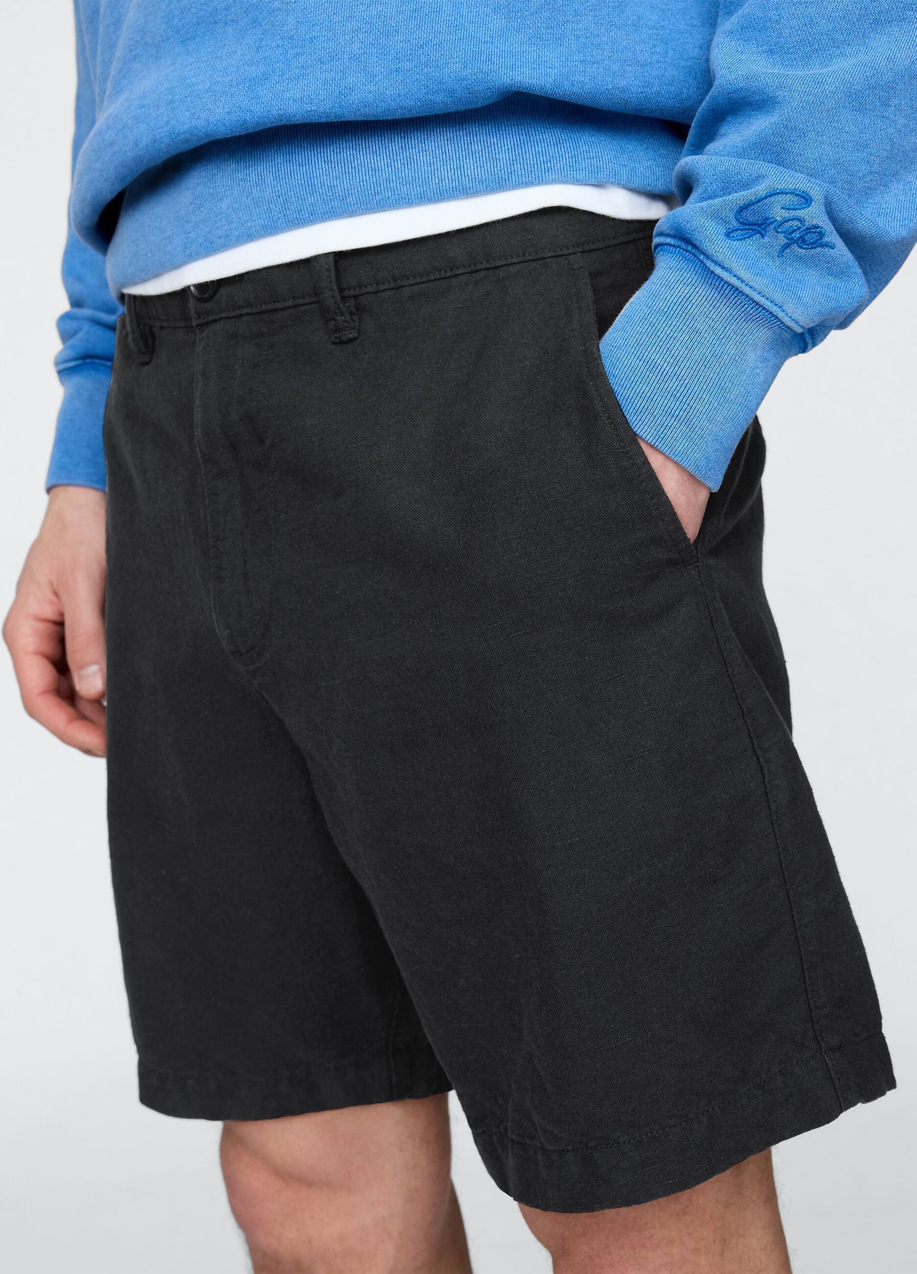 Shorts neri in lino e cotone Gap_4