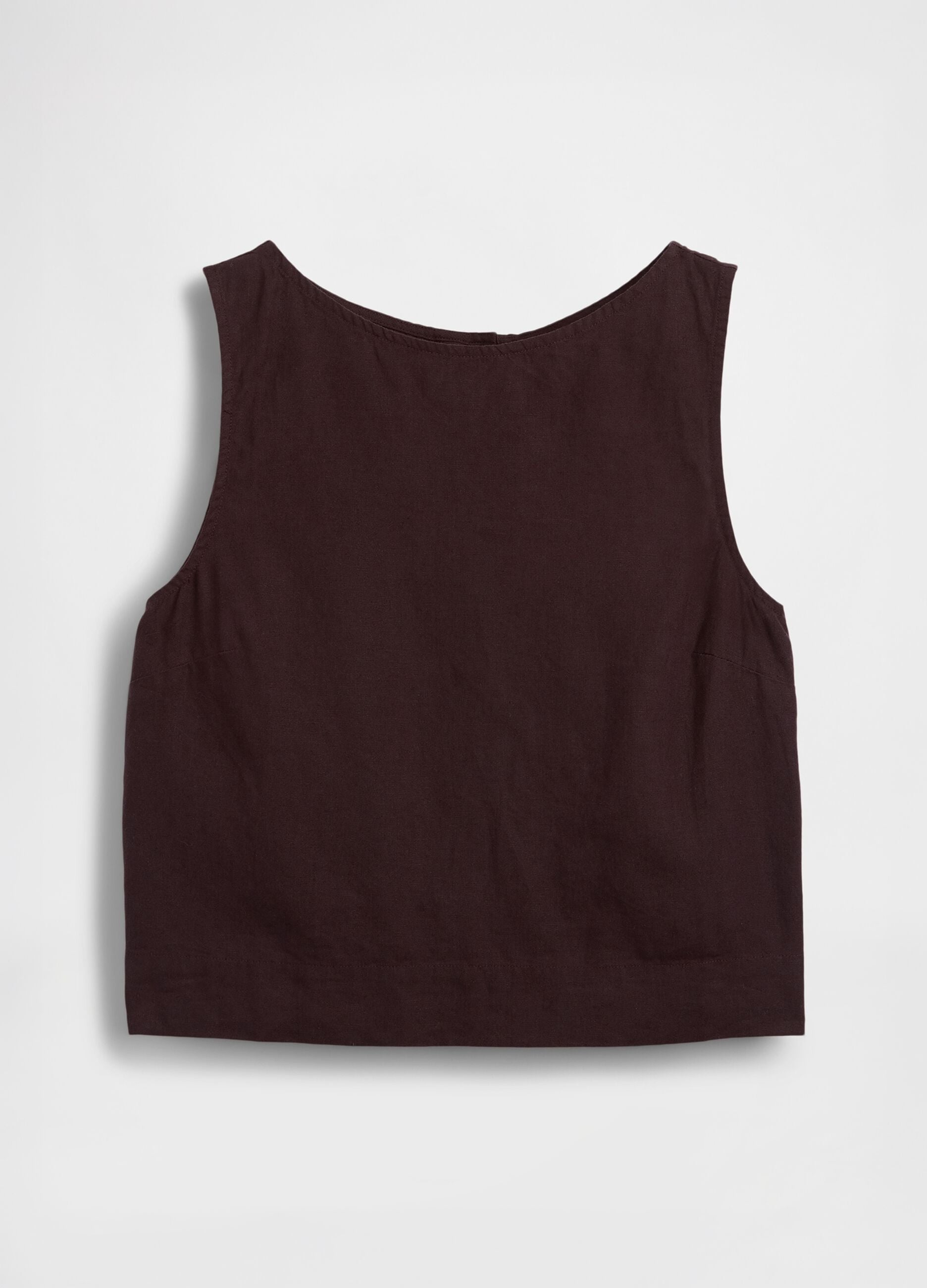 Tank top in misto lino