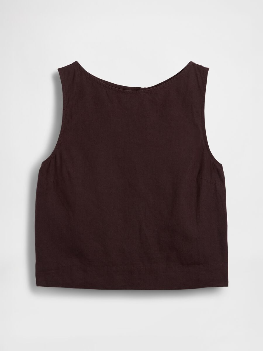 Tank top in misto lino Donna_3