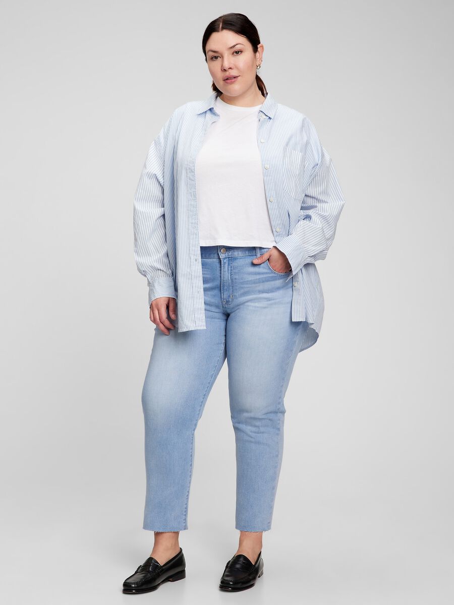 Girlfriend jeans with raw edging Woman_2