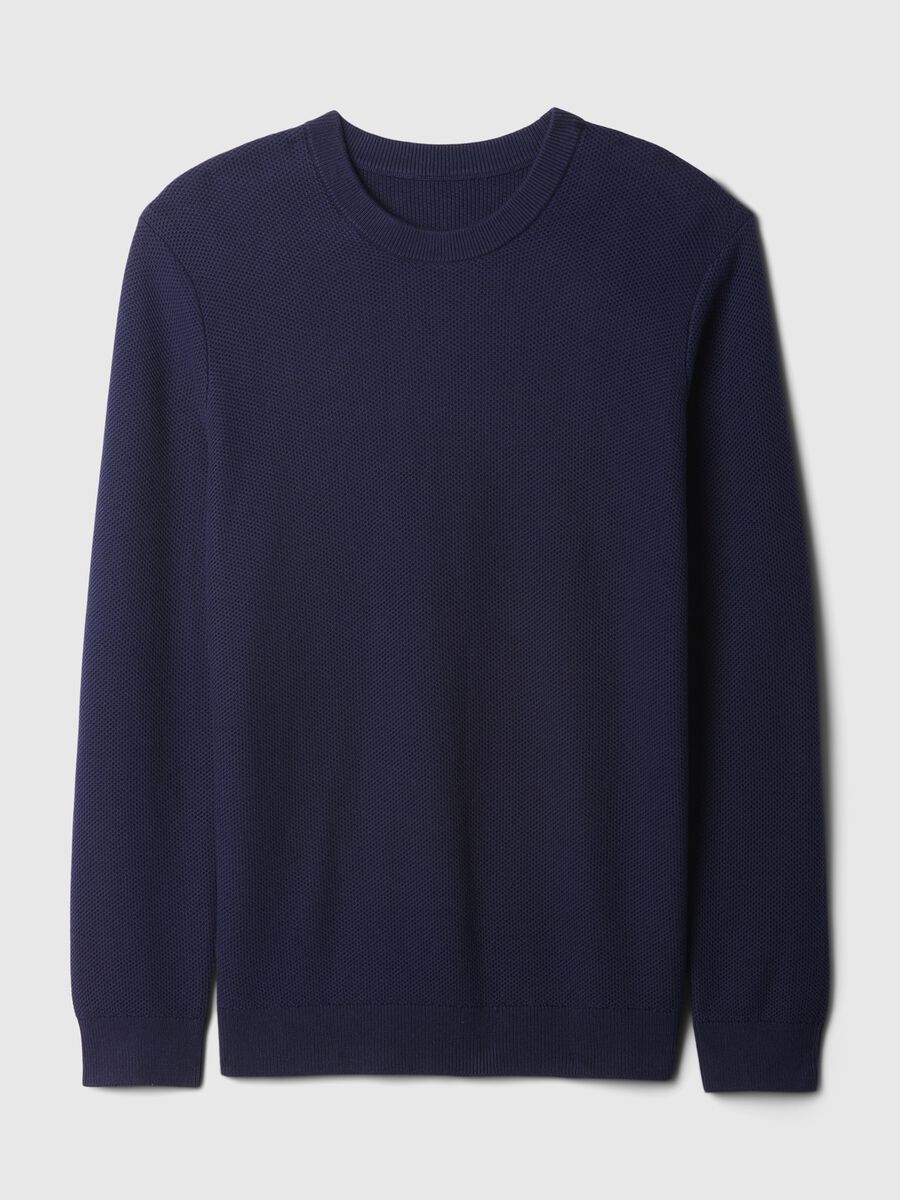 Pullover con micro trama a nido d'ape Uomo_4