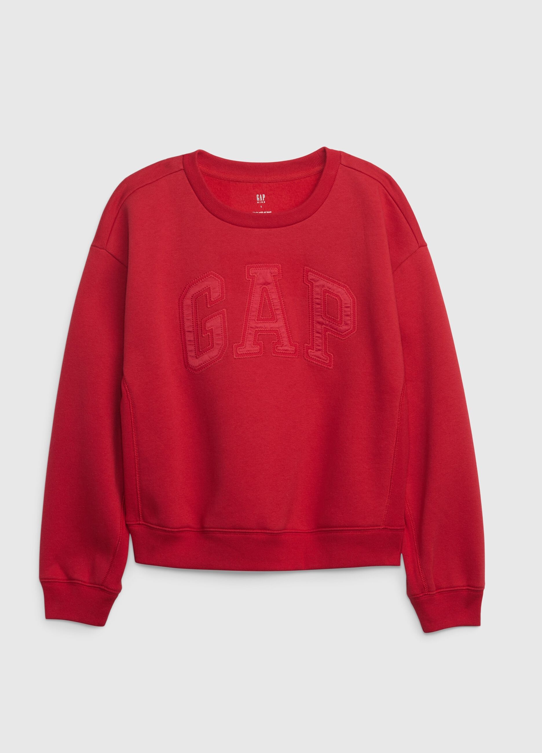 Sweatshirt with round neck and logo patch