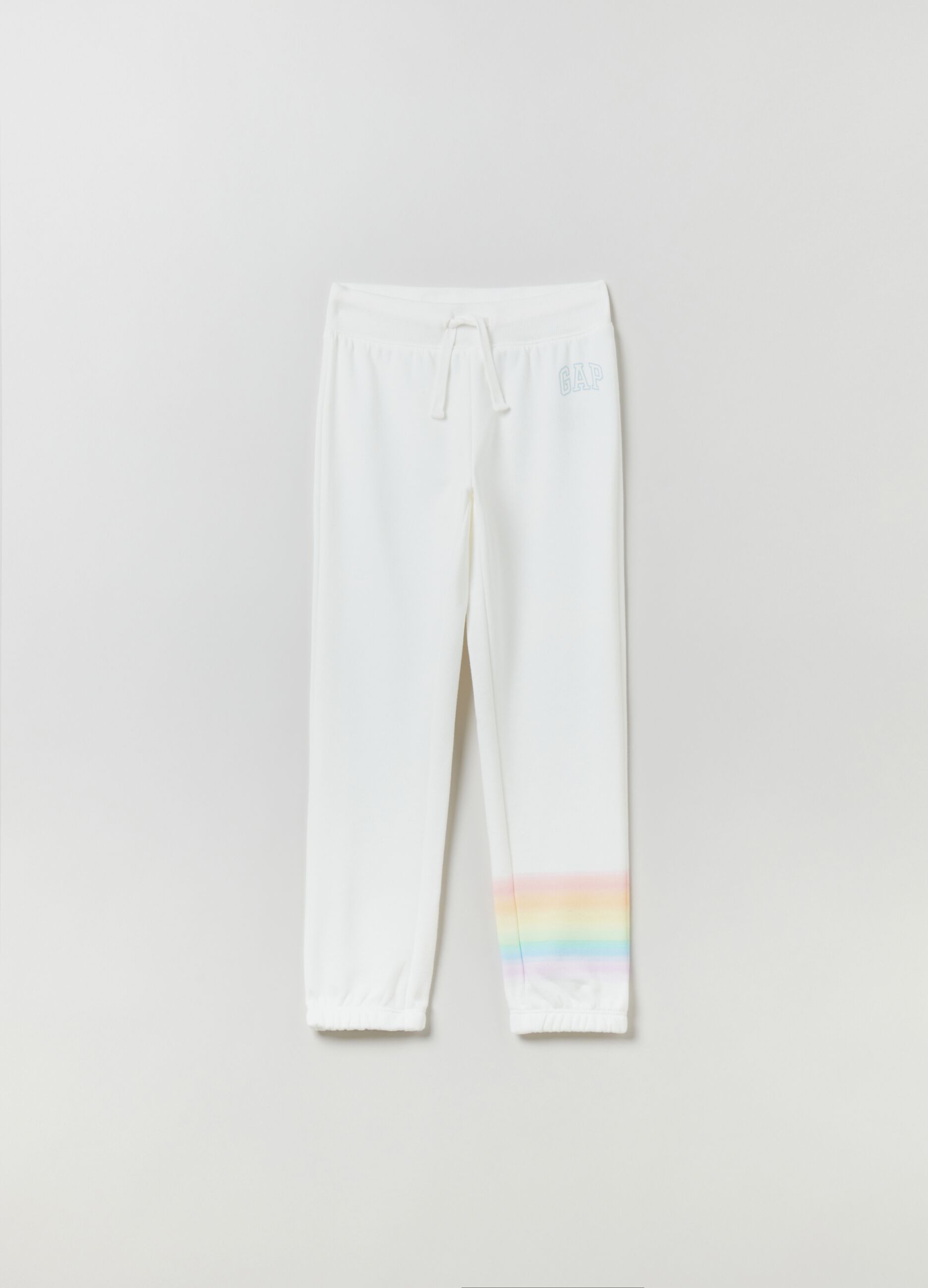 Joggers with logo and rainbow print