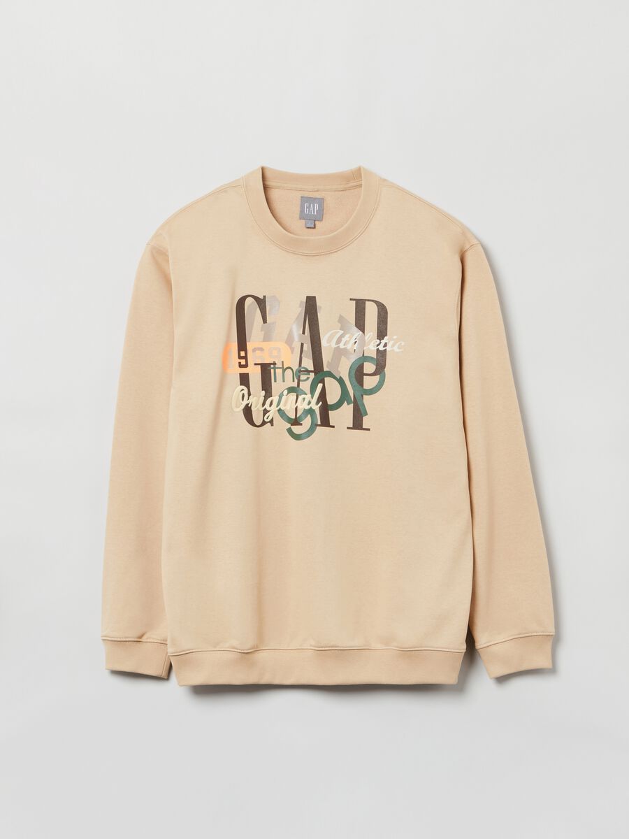 Round-neck sweatshirt with mix logo print Man_1