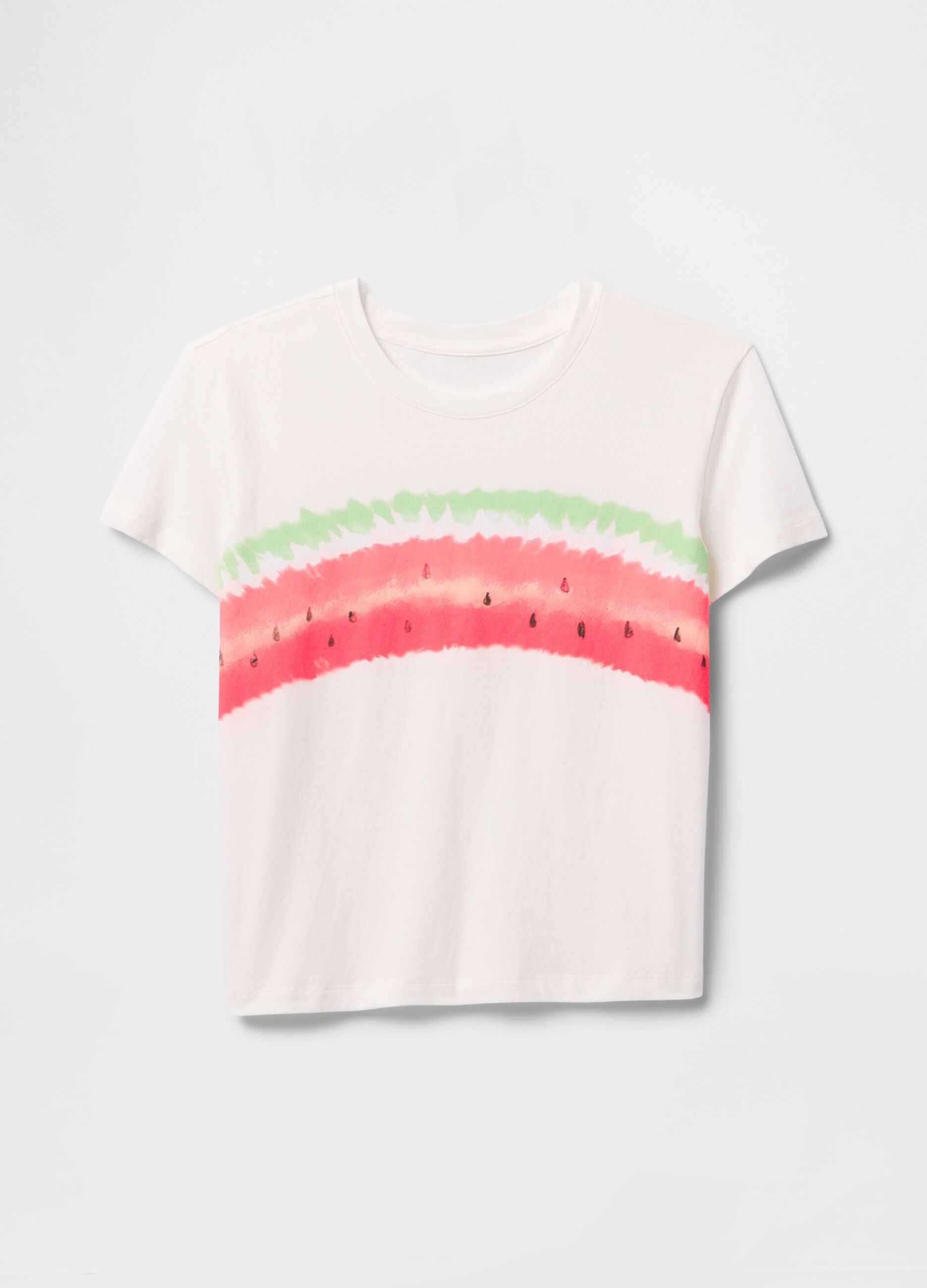 T-shirt bianca con stampa anguria_2