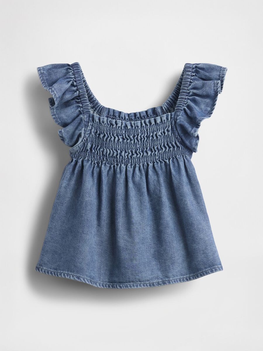 Top smock in denim leggero Bimba_1