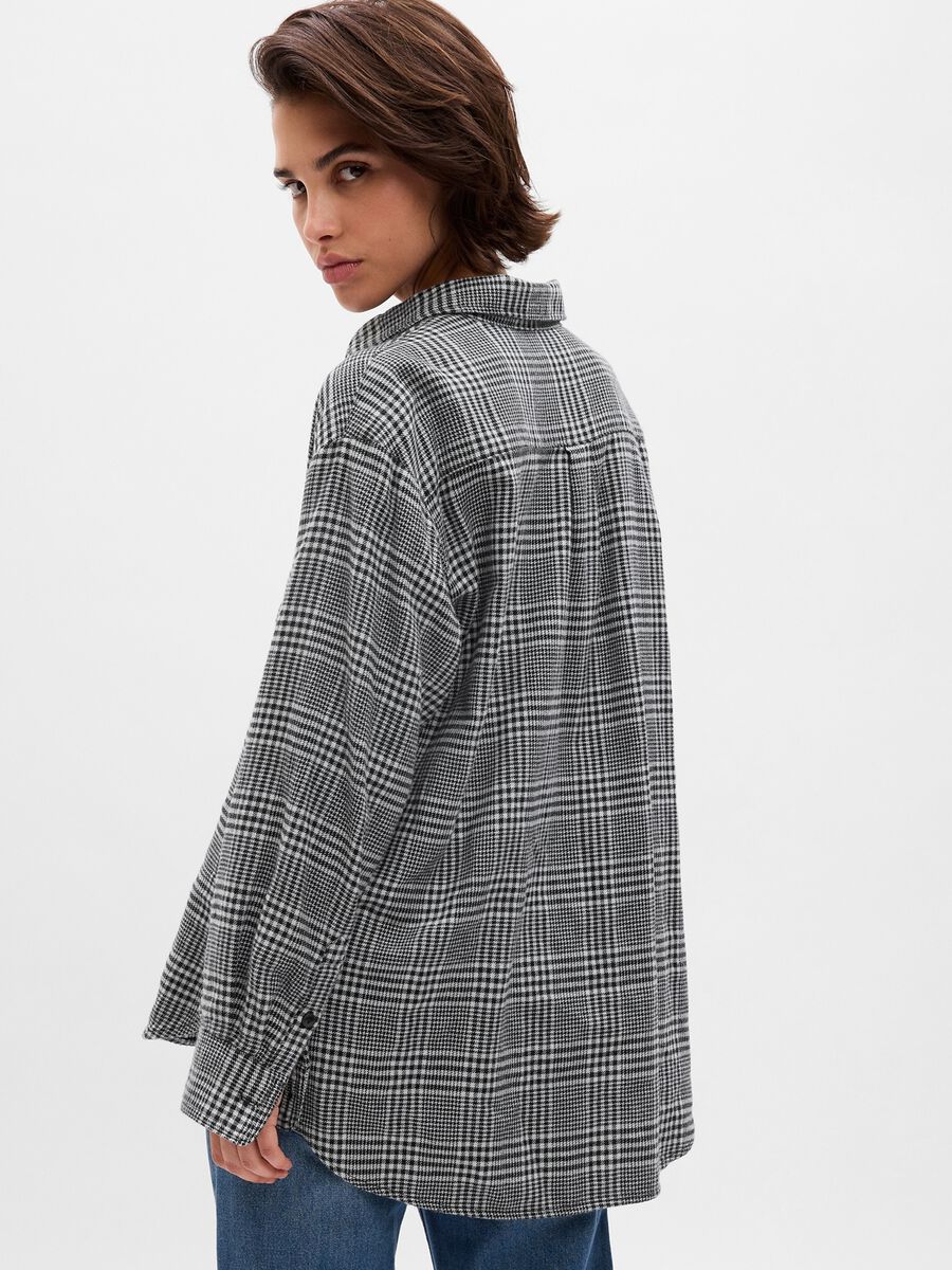 Camicia oversize in flanella fantasia Donna_1
