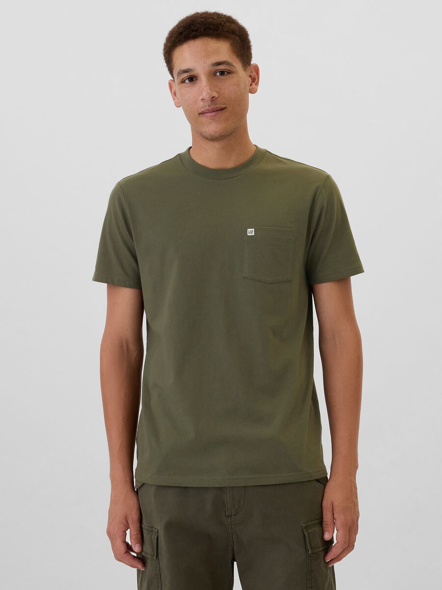 T-shirt in cotone con tasca Uomo_0
