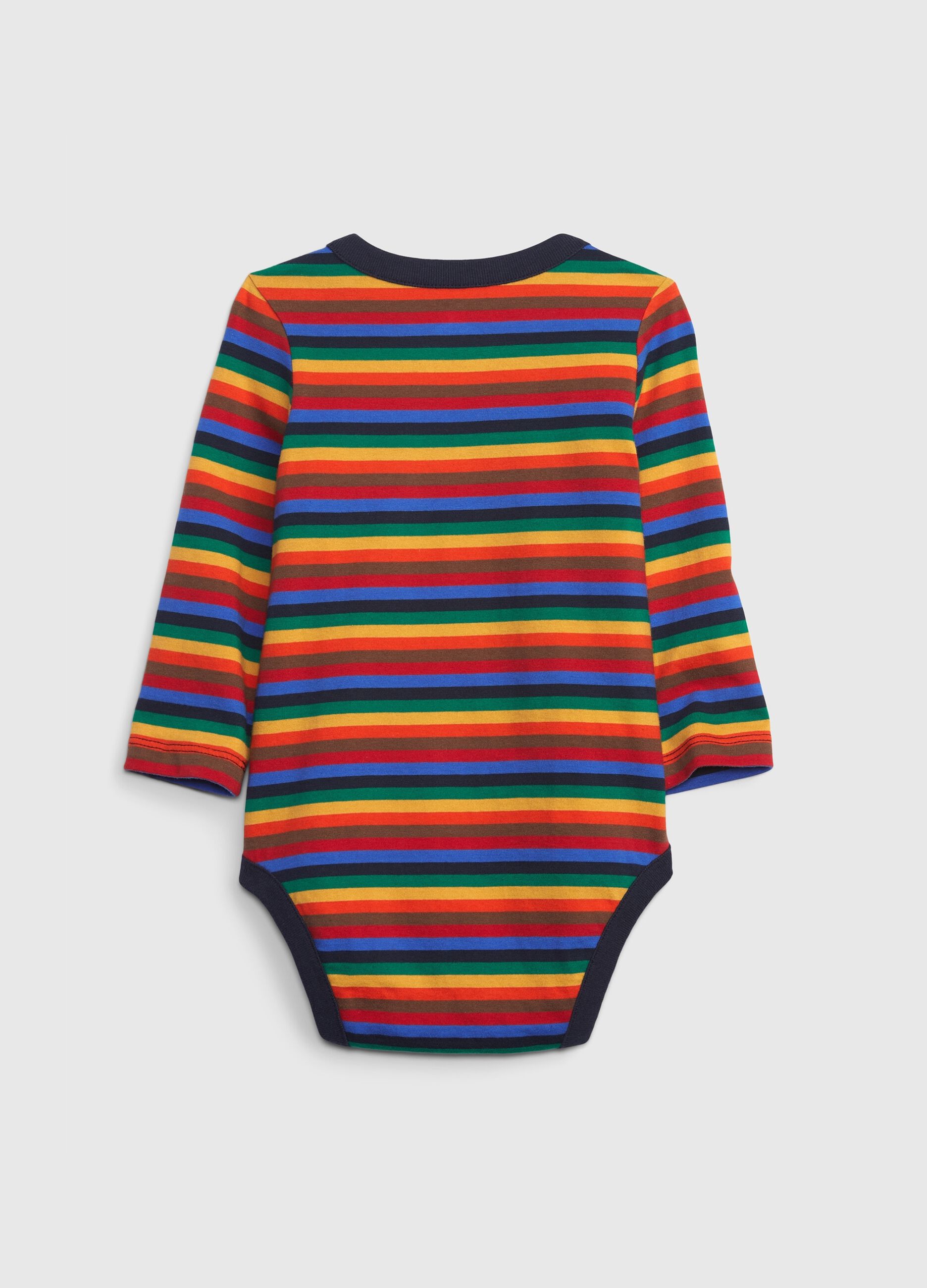 Happy Stripe long-sleeved bodysuit_1