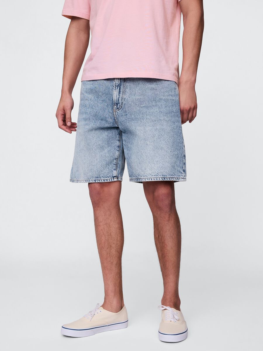 Bermuda in denim azzurro Man_1
