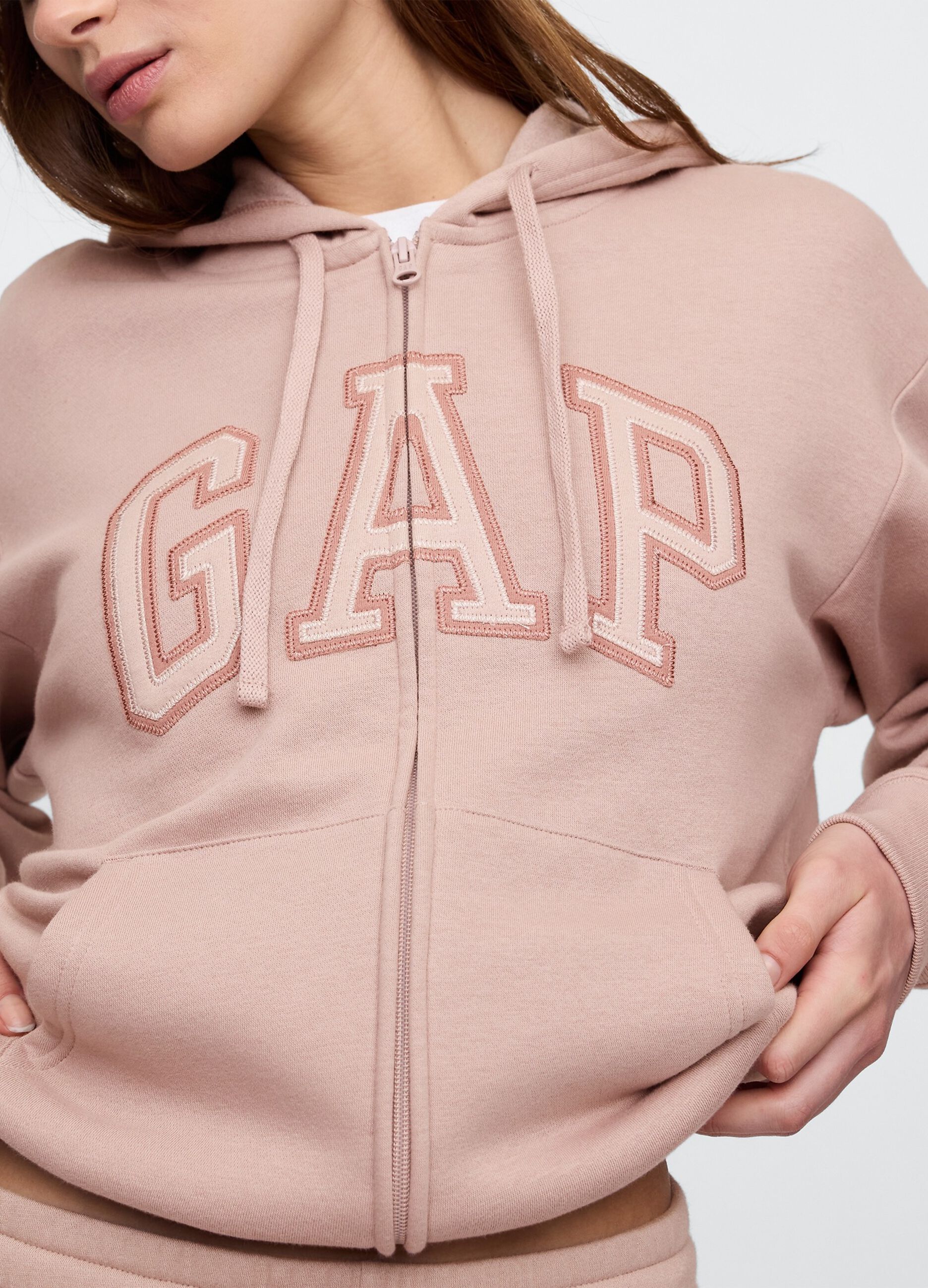 Felpa con cappuccio e full zip_3