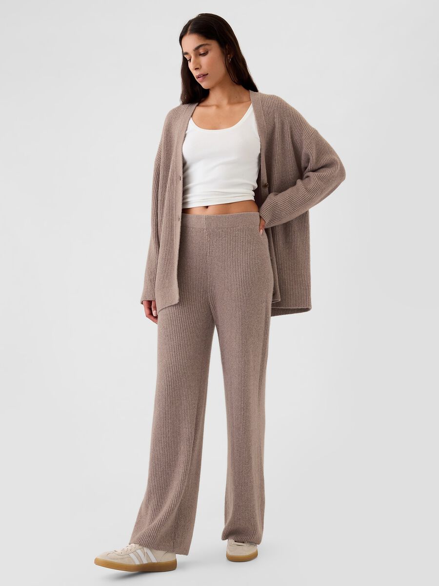Pantalone a gamba larga a costine Donna_0