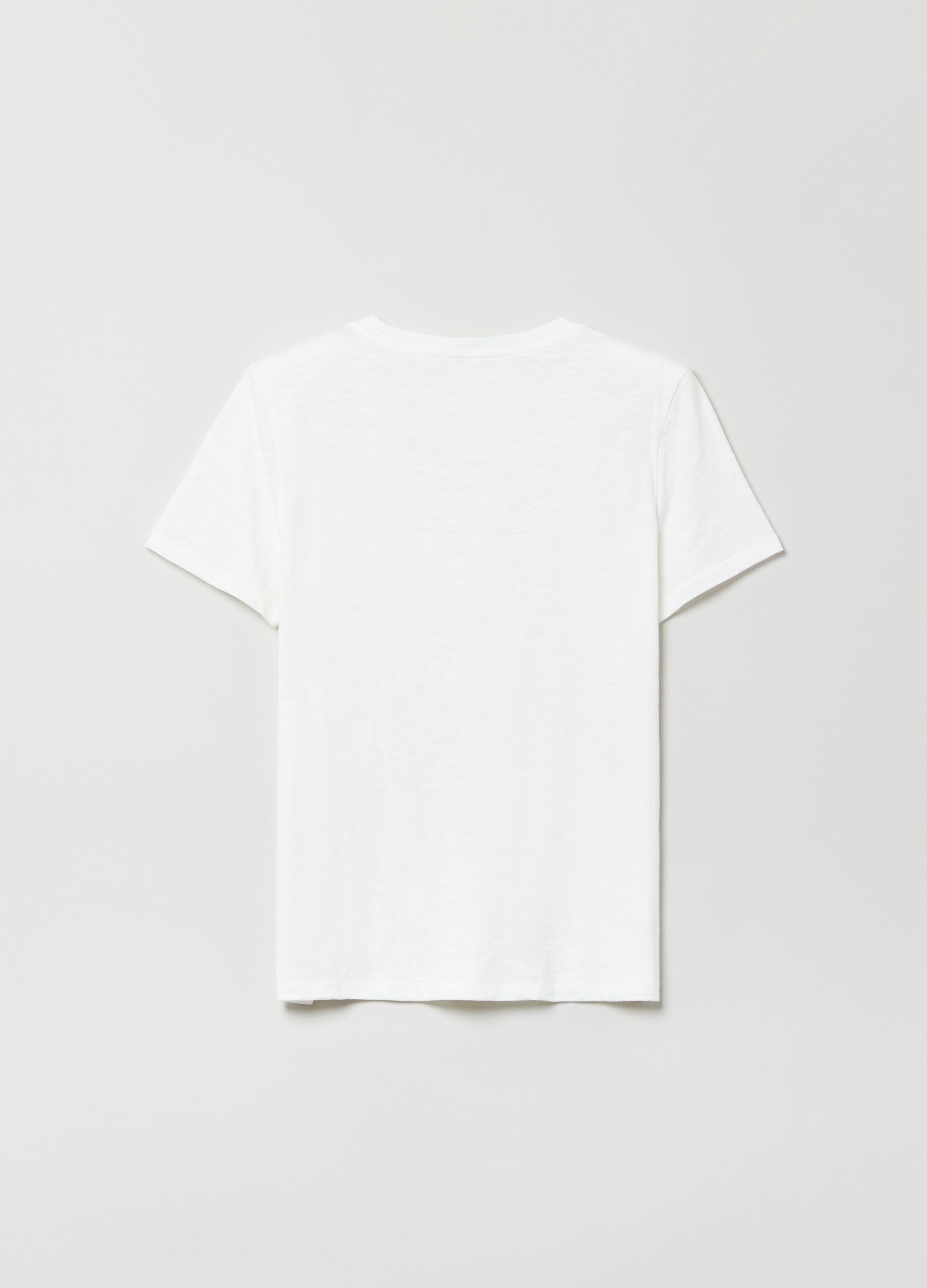 Cotton slub T-shirt with logo print_1
