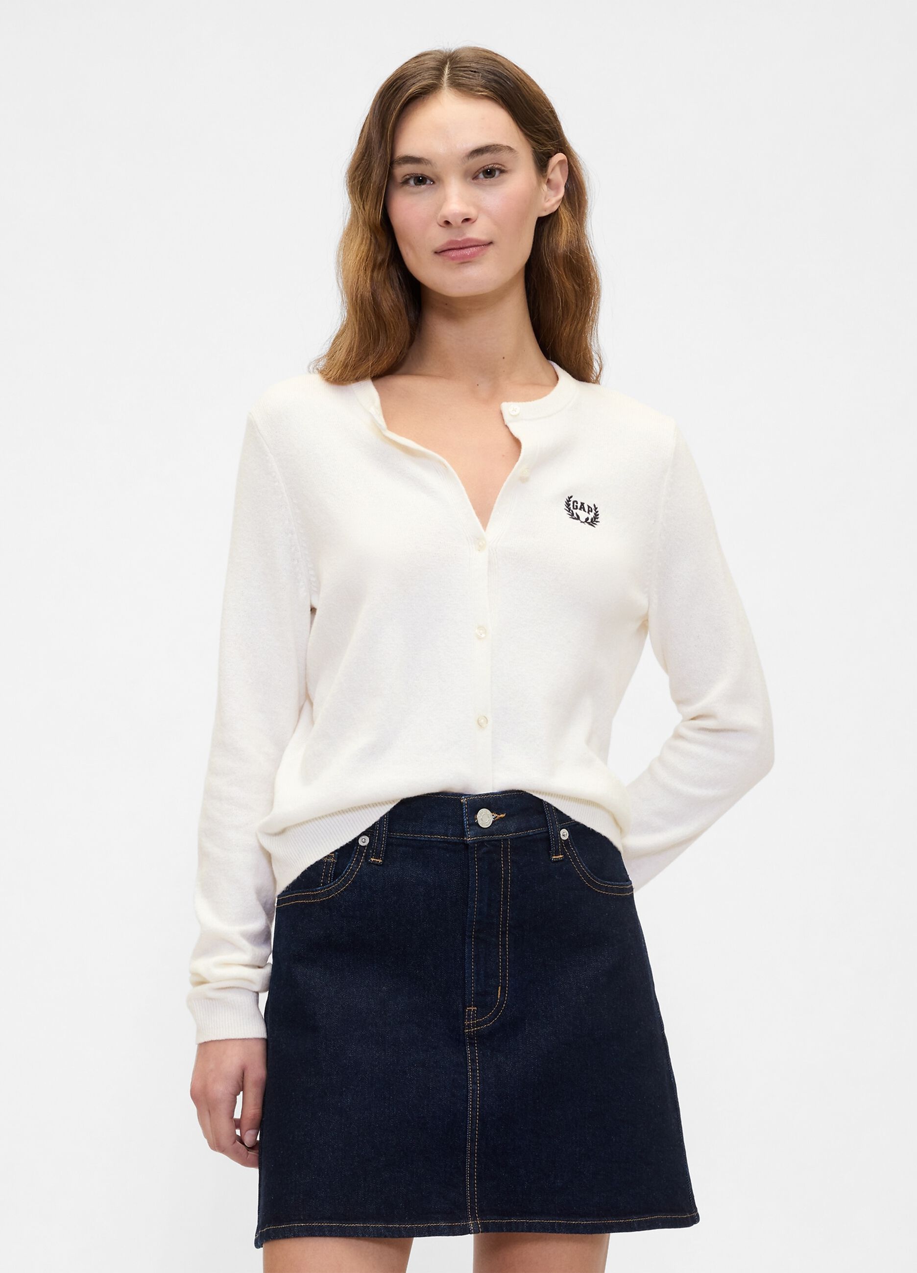 Cardigan CashSoft con bottoni e logo