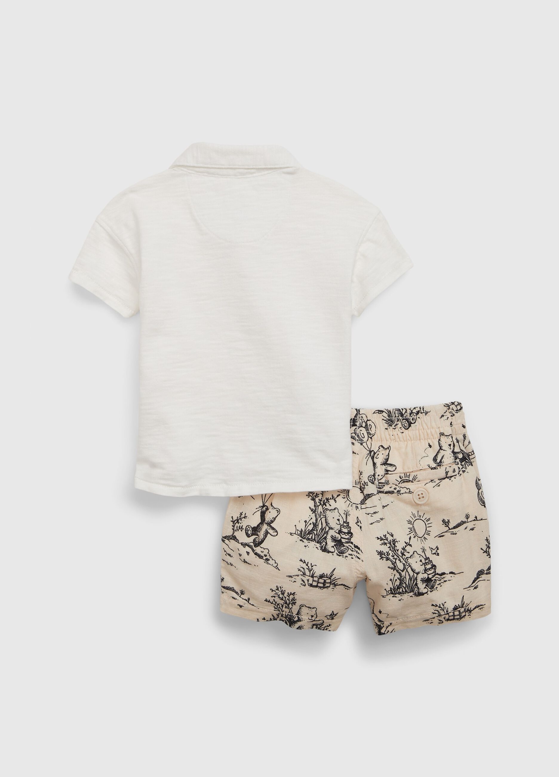 Cotton polo shirt and Bermuda shorts set_2