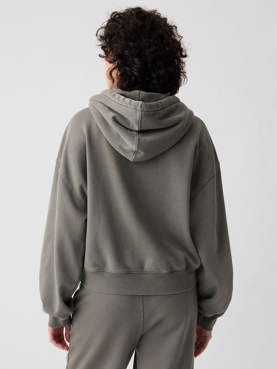 Felpa over cropped con stampa logo Donna_2