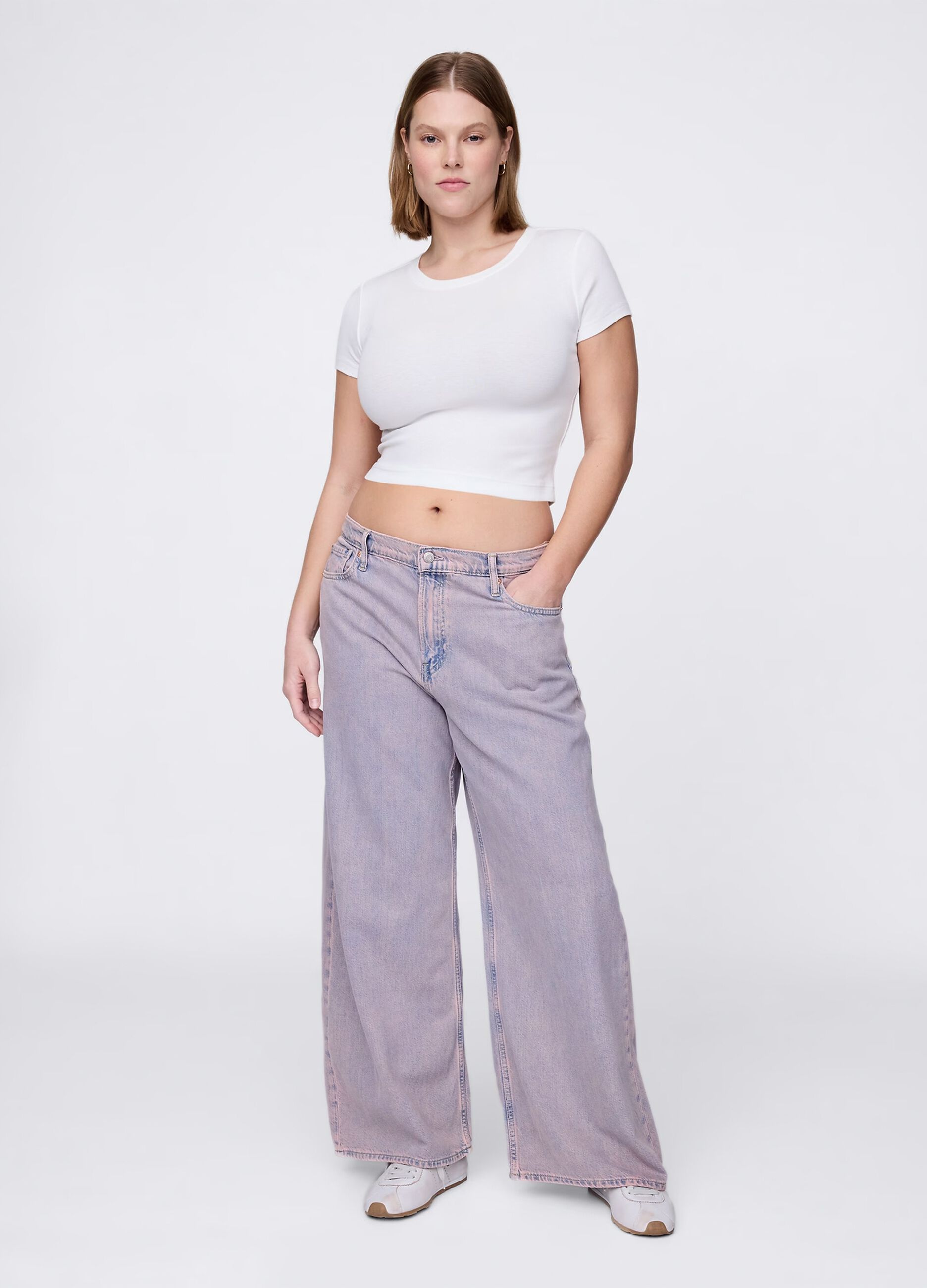 Pantaloni a gamba larga in cotone e Lyocell