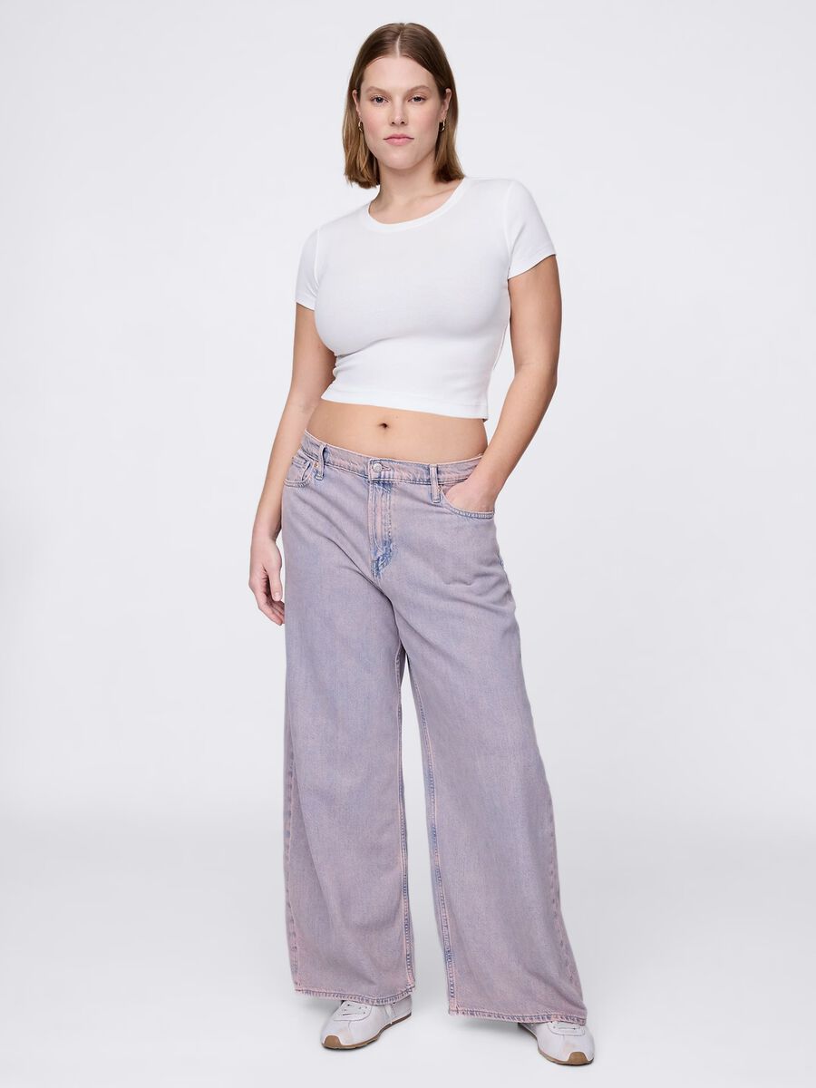 Pantaloni a gamba larga in cotone e Lyocell Donna_0